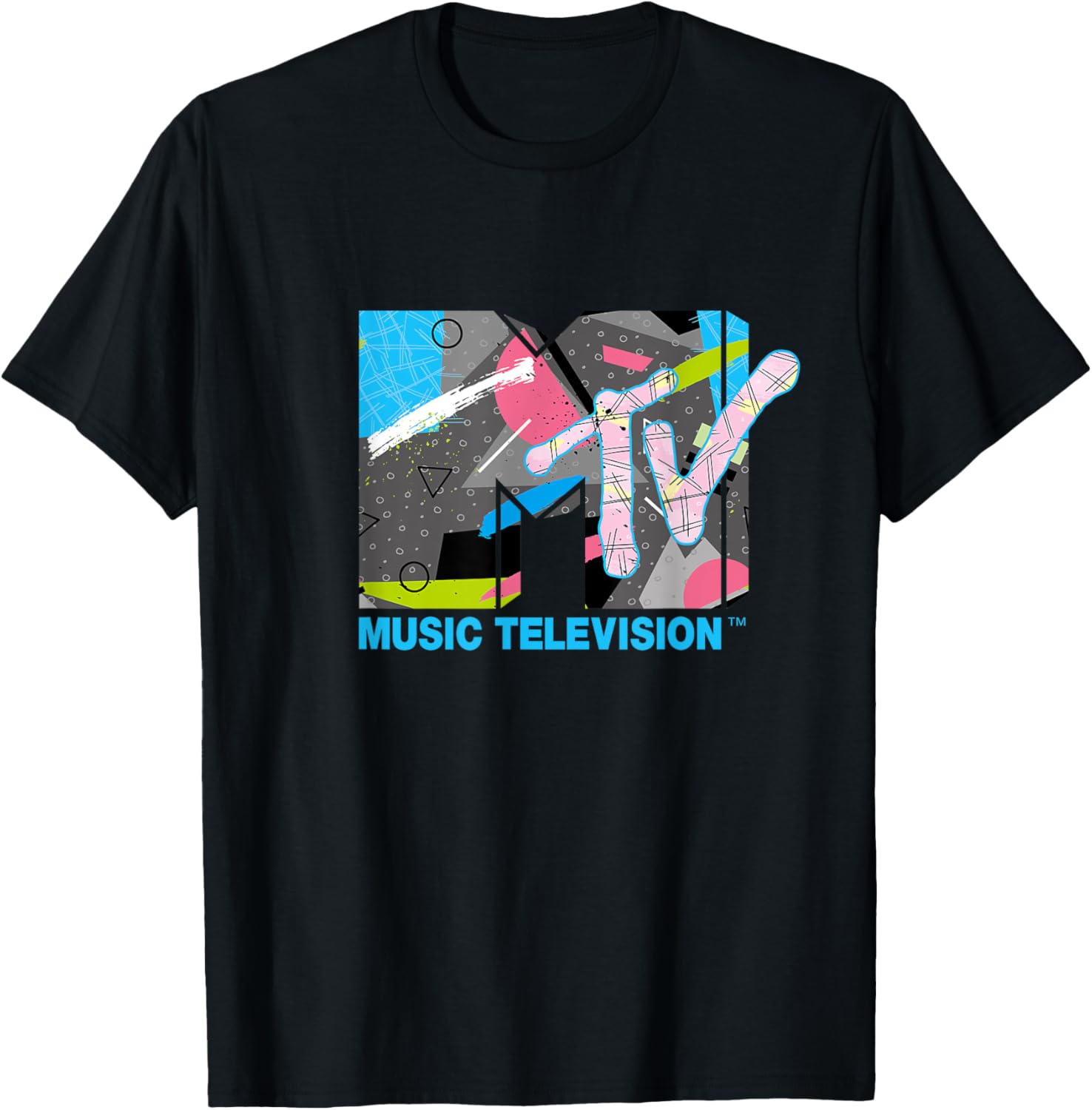 Mademark x MTV Abstract Art Geometric Logo T-Shirt for Trendy Style - 6