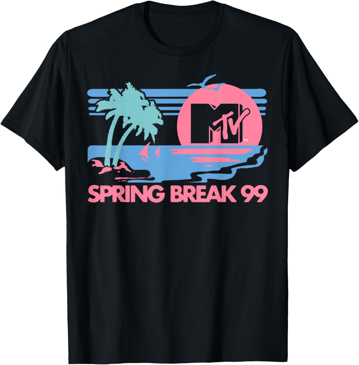 MTV Pastel Colors Spring Break Logo T-Shirt for Beach Fun and Style - 2