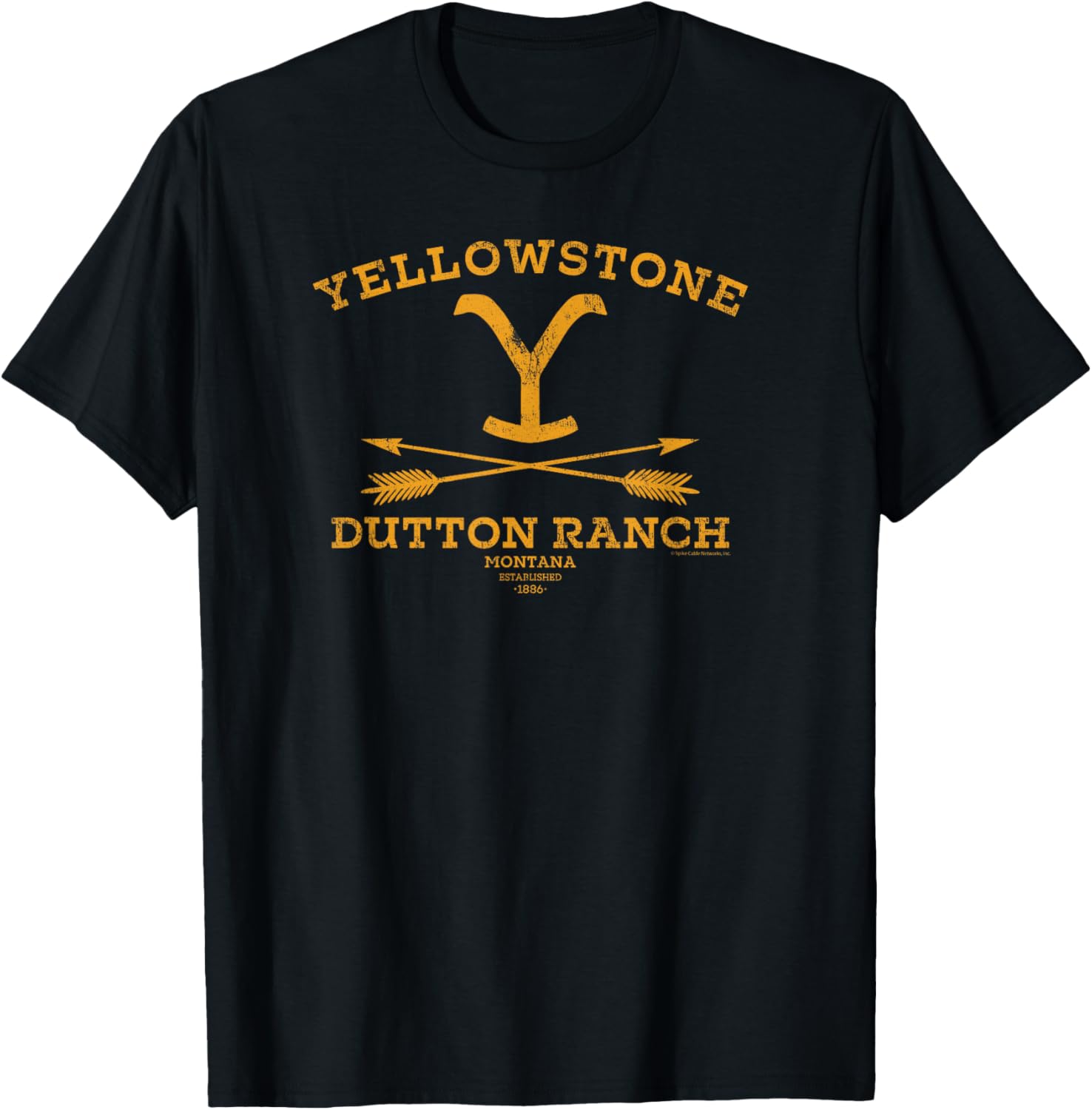 Yellowstone Dutton Ranch Arrows T-Shirt for Women - Black Crew Neck Cotton Blend - 2