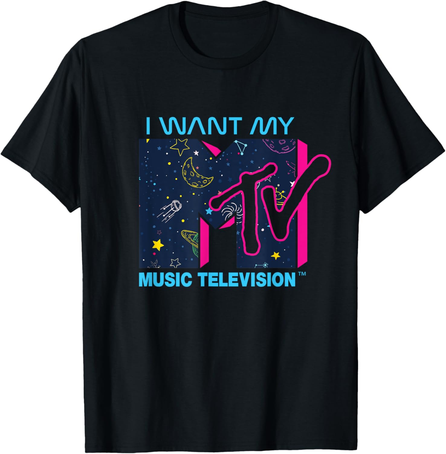 Mademark x MTV Official I Want My MTV Logo Space T-Shirt for Fans - 25
