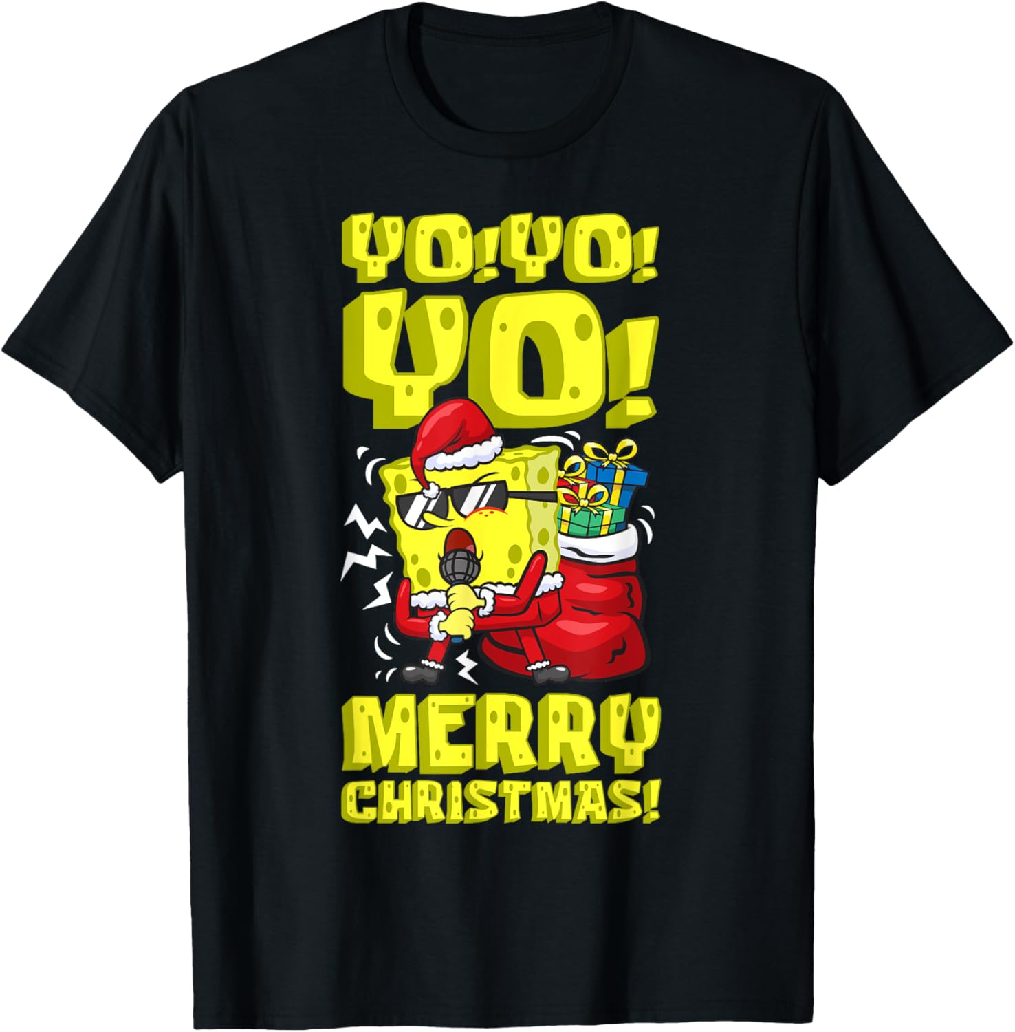 Mademark SpongeBob Santa Merry Christmas T-Shirt Fun Holiday Gift - 12