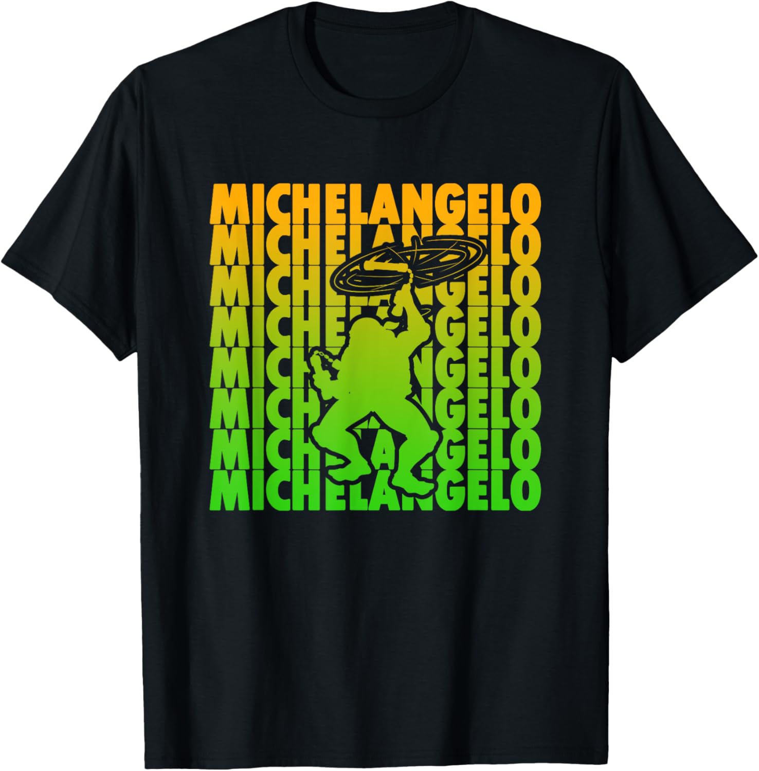Michelangelo Gradient Silhouette T-Shirt - Mademark x Teenage Mutant Ninja Turtles - 3