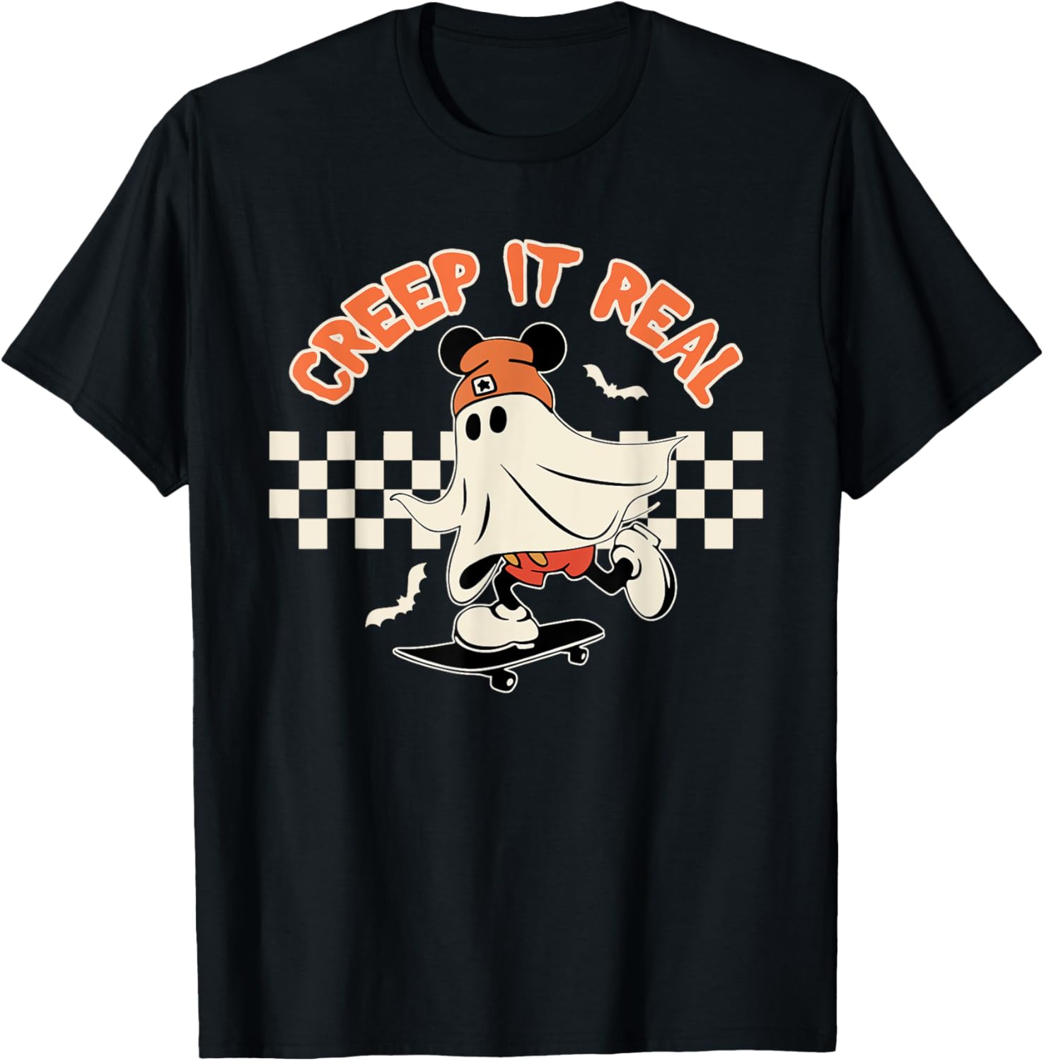 Creep it Real Spooky Ghost Mouse Halloween T-Shirt for Men and Women - 1
