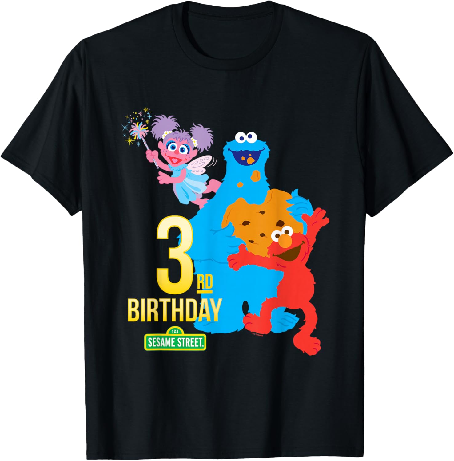 Sesame Street 3rd Birthday T-Shirt for Kids - Fun & Colorful Celebration Tee - 7