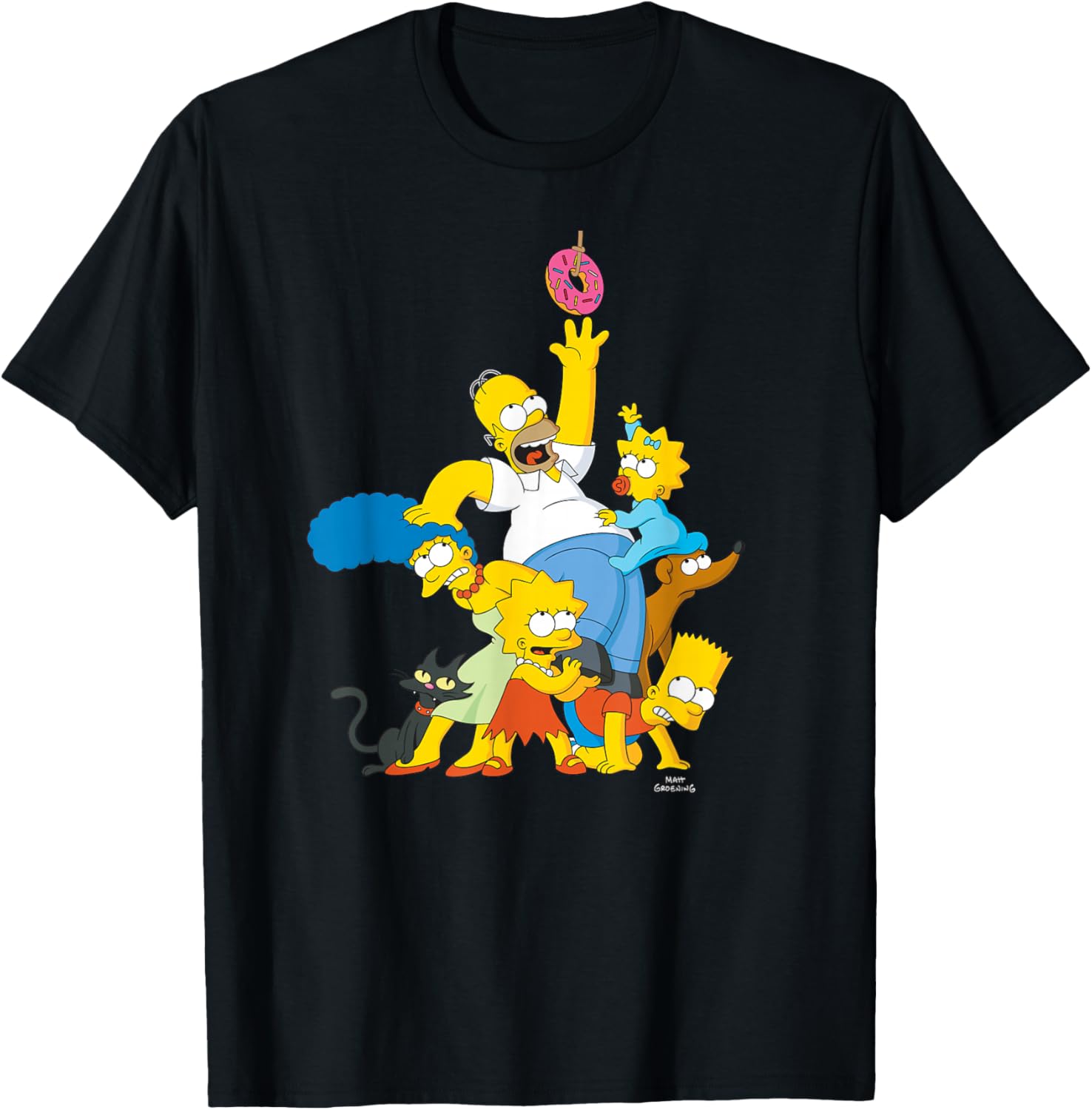 The Simpsons Family Donut Reach T-Shirt for Fun and Stylish Fans - 14