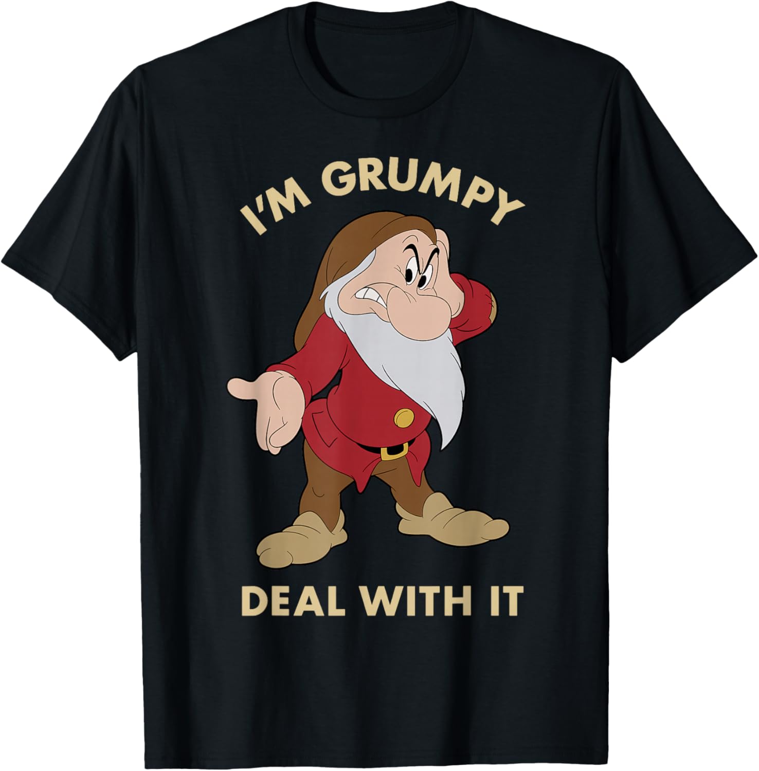 Disney Snow White Grumpy Deal With It Portrait T-Shirt for Fans - 6