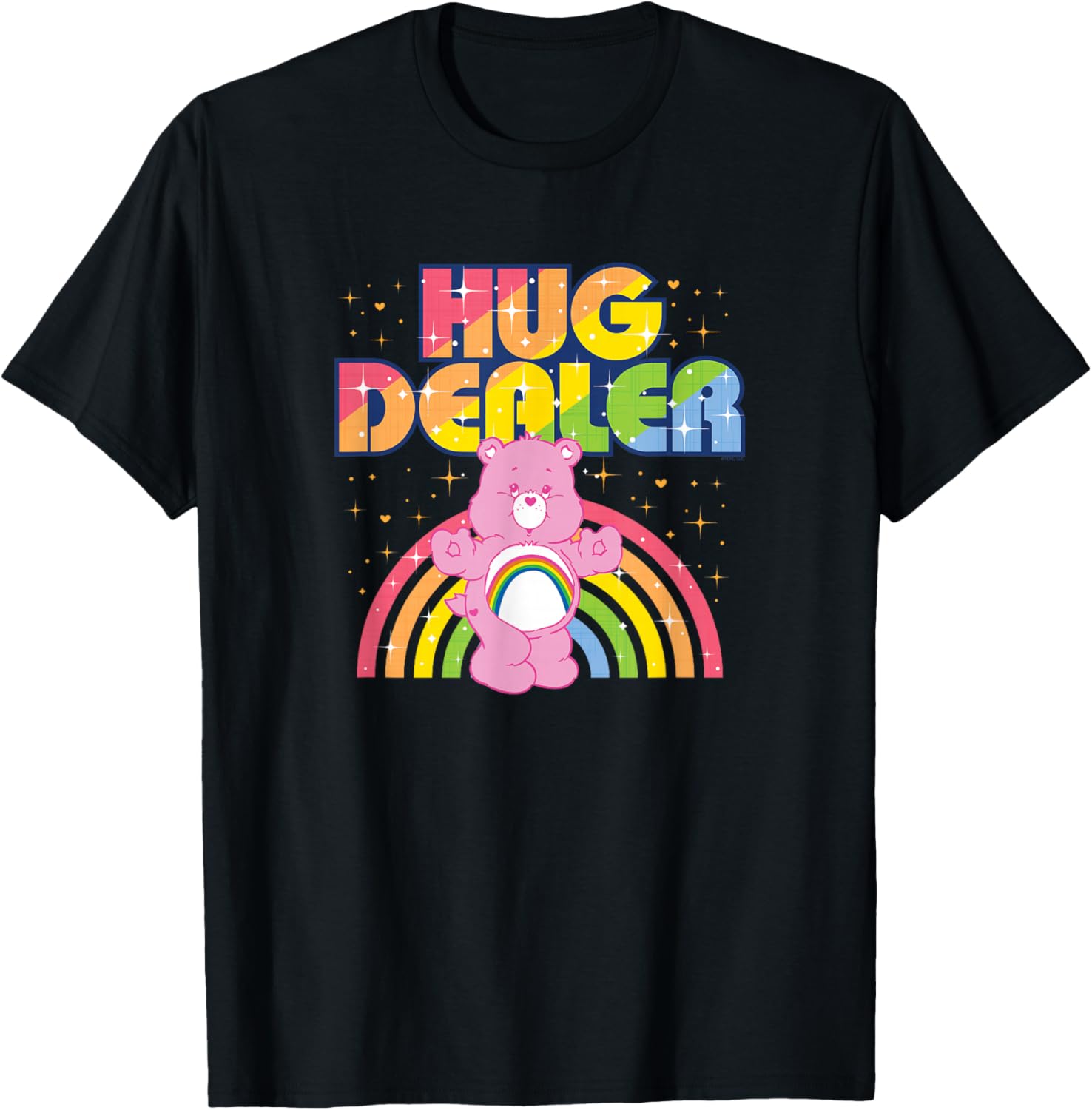 Care Bears Hug Dealer Retro Rainbow T-Shirt for Fun Casual Wear - 2