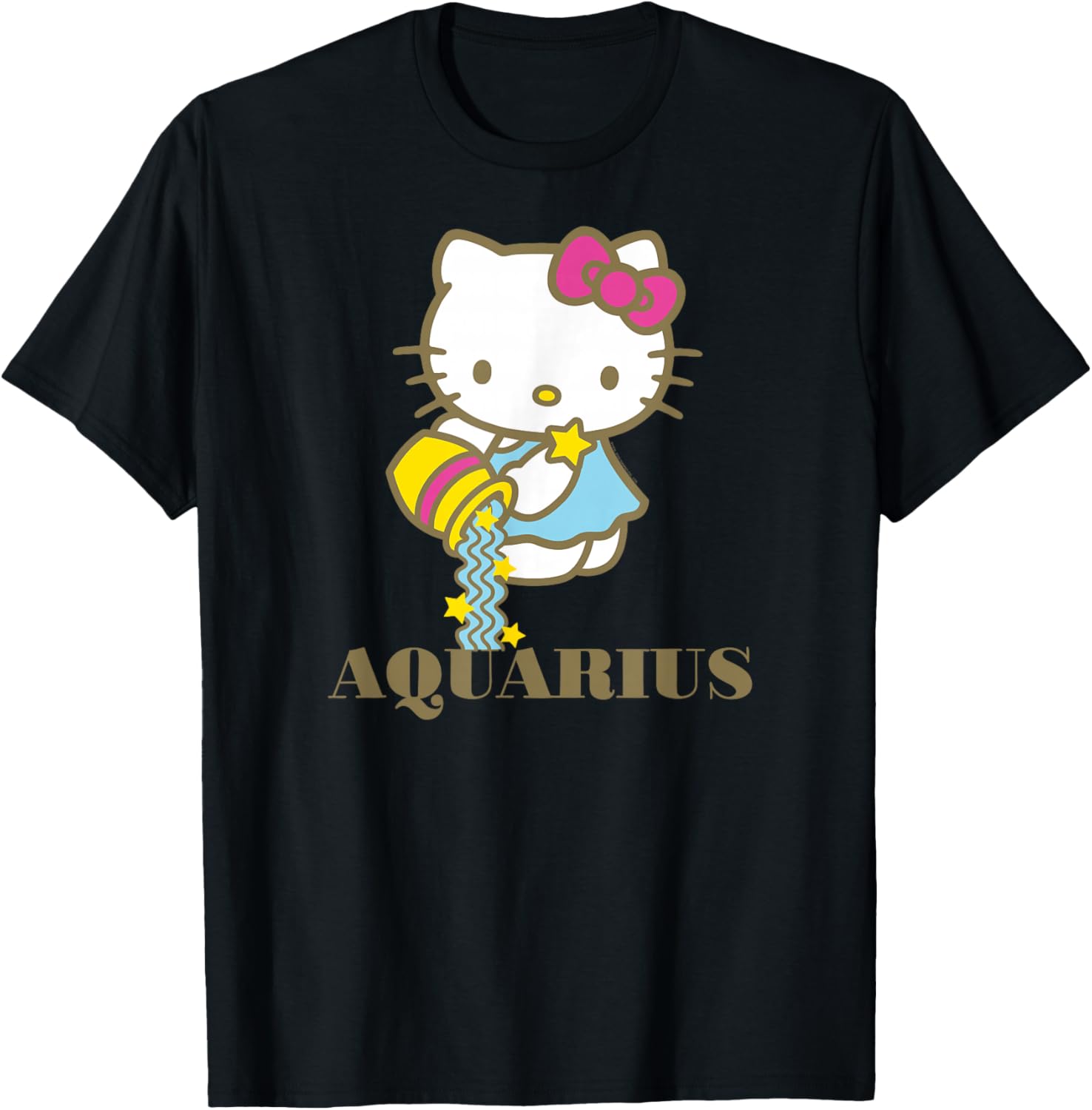 Hello Kitty Aquarius Zodiac T-Shirt Cute Graphic Tee for Pisces Fans - 3