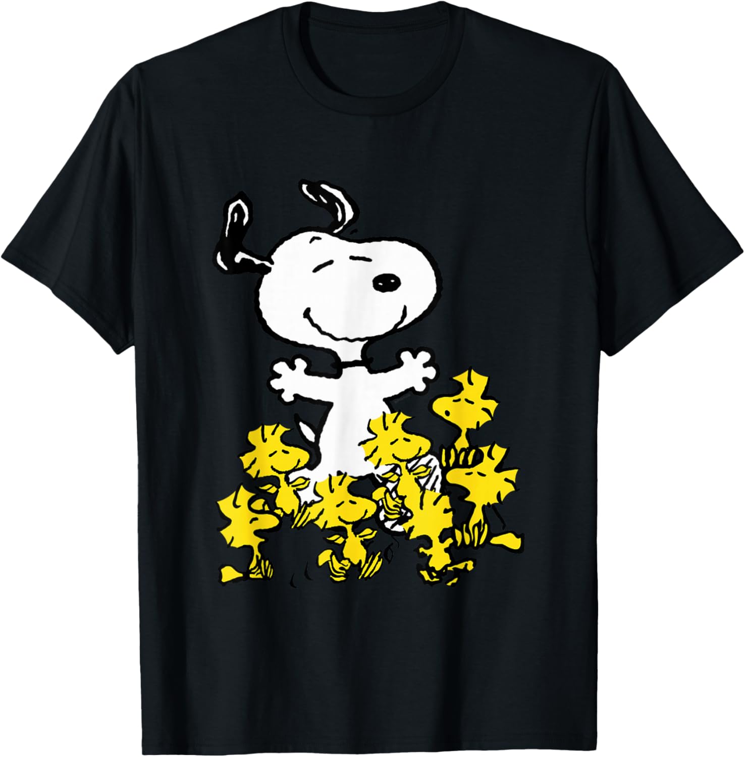 Peanuts Snoopy Chick Party Shirt Classic Fit Adult Black T-Shirt - 1