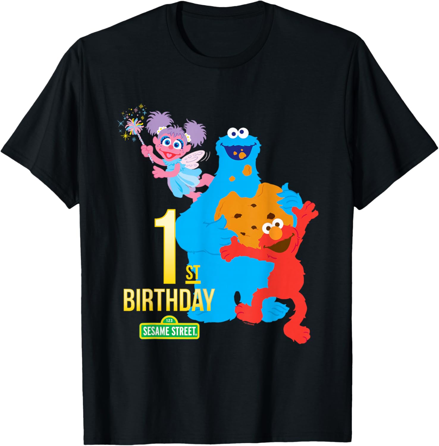Sesame Street 1st Birthday Classic Fit Crew Neck T-Shirt for Kids - 3