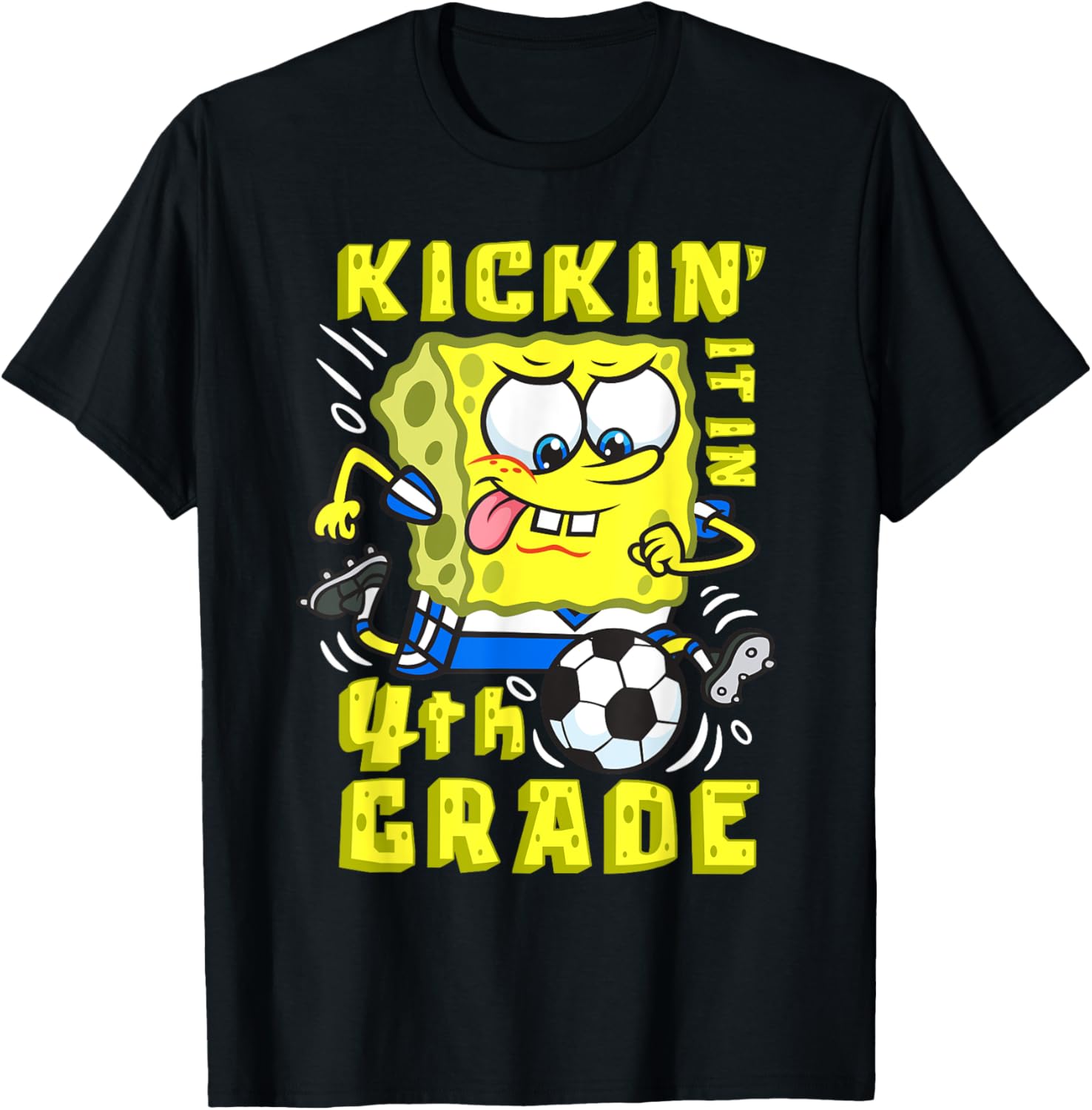 Mademark SpongeBob SquarePants Kickin It Football T-Shirt for Kids - 10