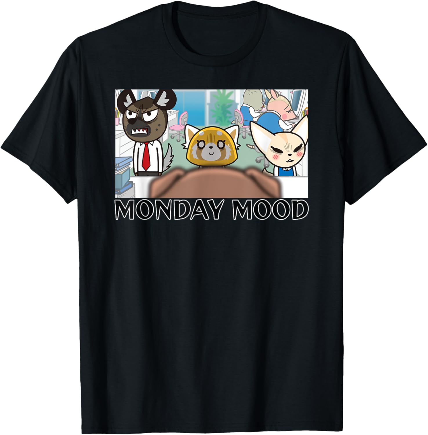 Aggretsuko Season 2 Monday Mood T-Shirt for Fans of Fun Anime Apparel - 2