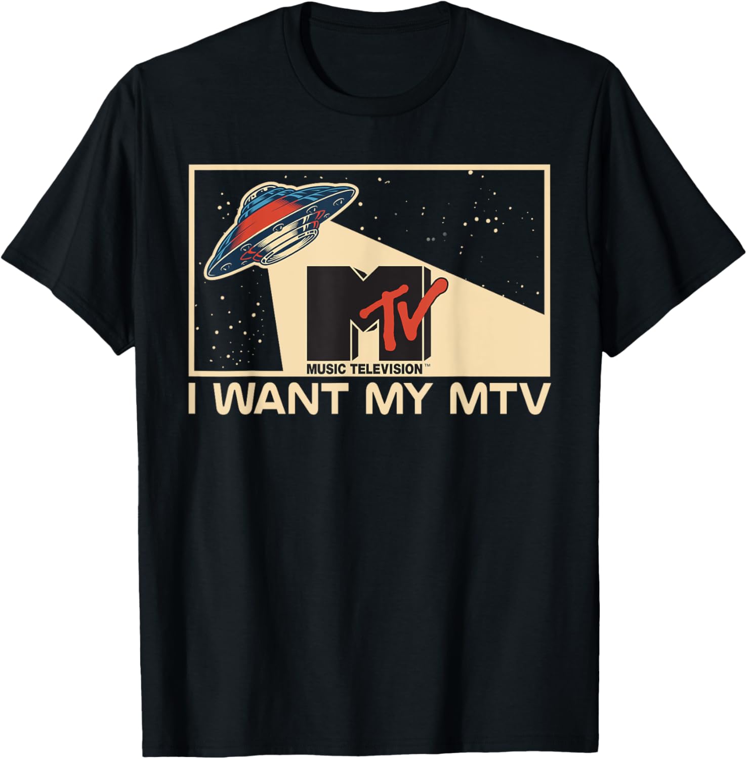 Mademark x MTV Vintage Alien UFO Beam T-Shirt for MTV Fans - 5