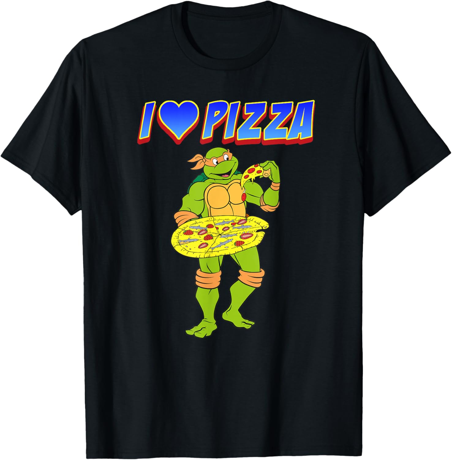 Mademark TMNT Michelangelo I Love Pizza T-Shirt for Fun Lovers - 5