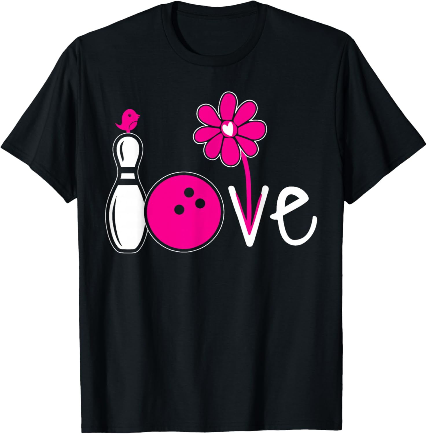Vintage Women Bowling Shirt for Girls Team Love T-Shirt Fashion - 3