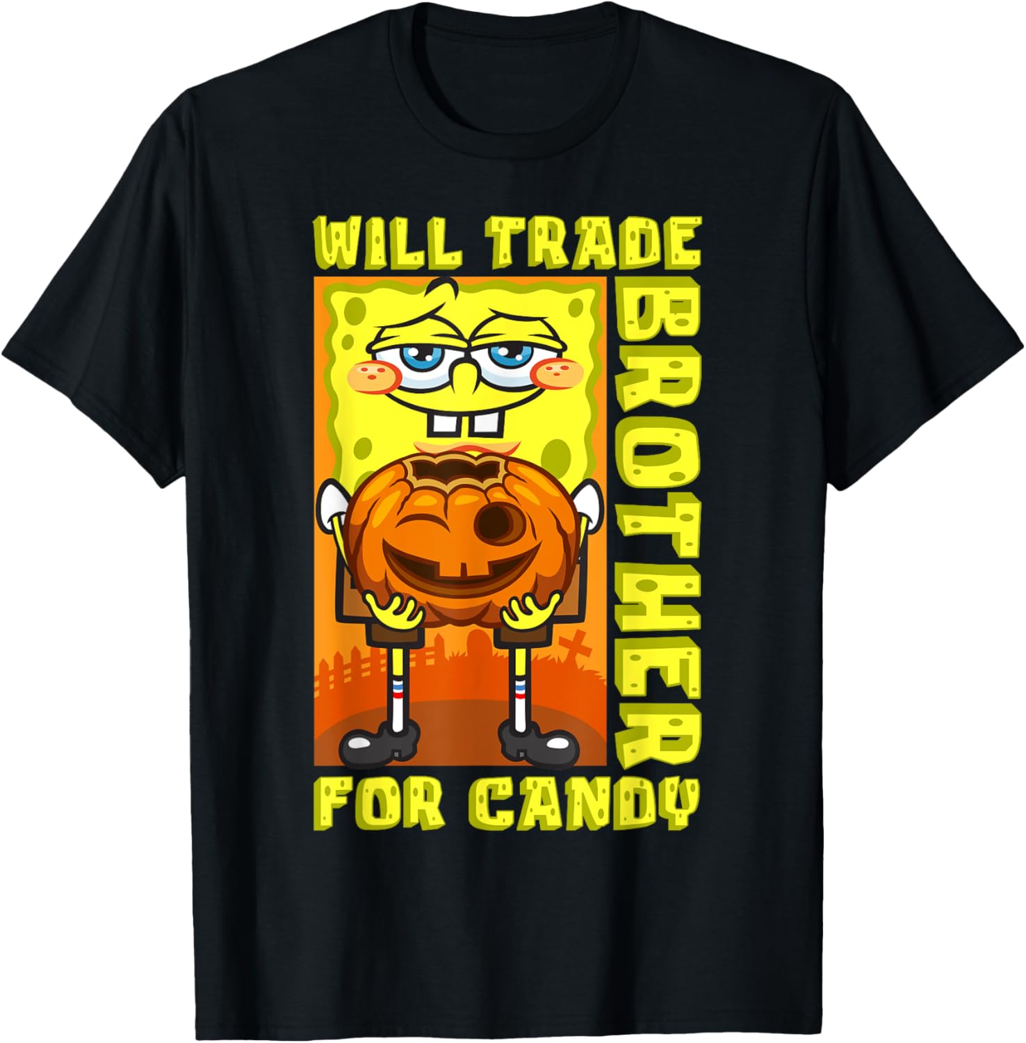 Funny SpongeBob SquarePants T-Shirt - Trade Brother for Candy Gift - 6