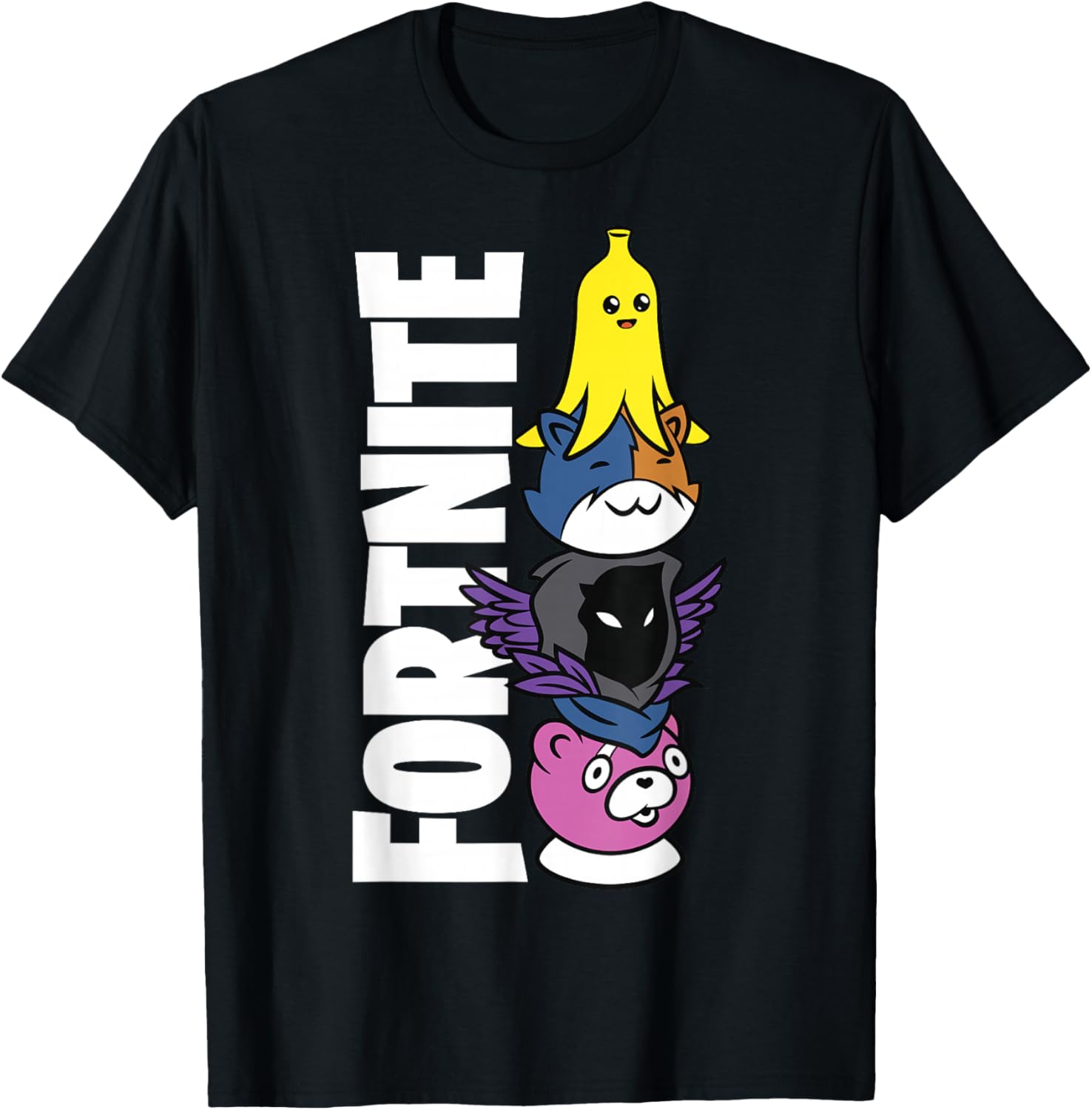 Fortnite Black Classic Fit Crew Neck T-Shirt for Adults - Stylish Comfort - 2