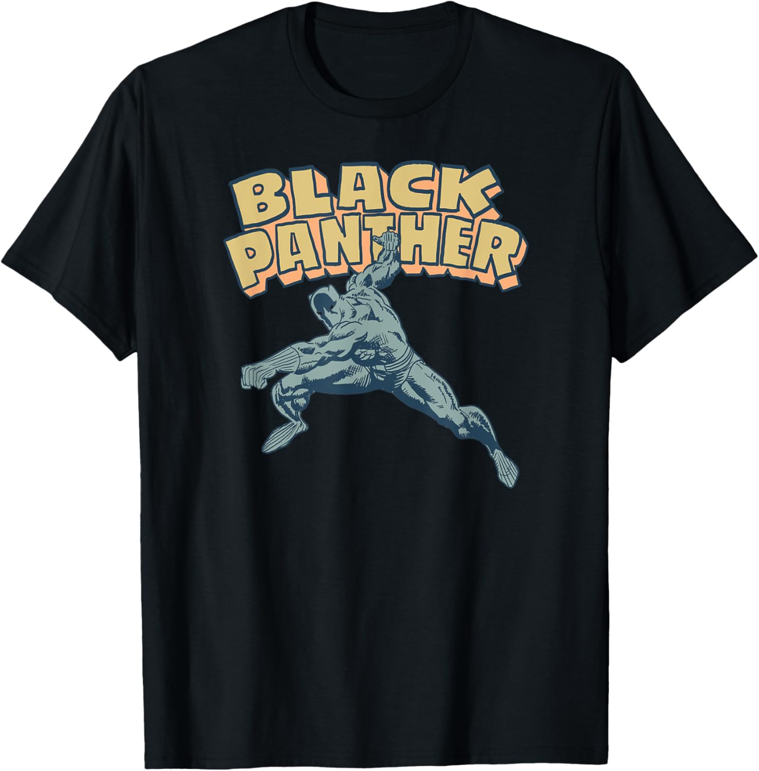 Men's Black Panther Comic Pose T-Shirt by Amazon Essentials, Small Size - 1
