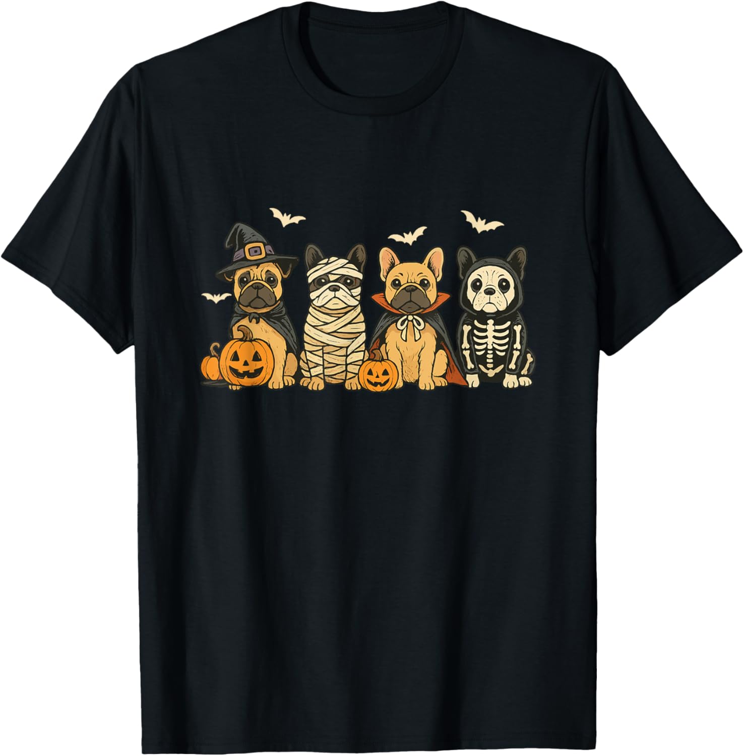 Mummy French Bulldog Halloween Witch Dog Mom T-Shirt for Fall Fun - 11