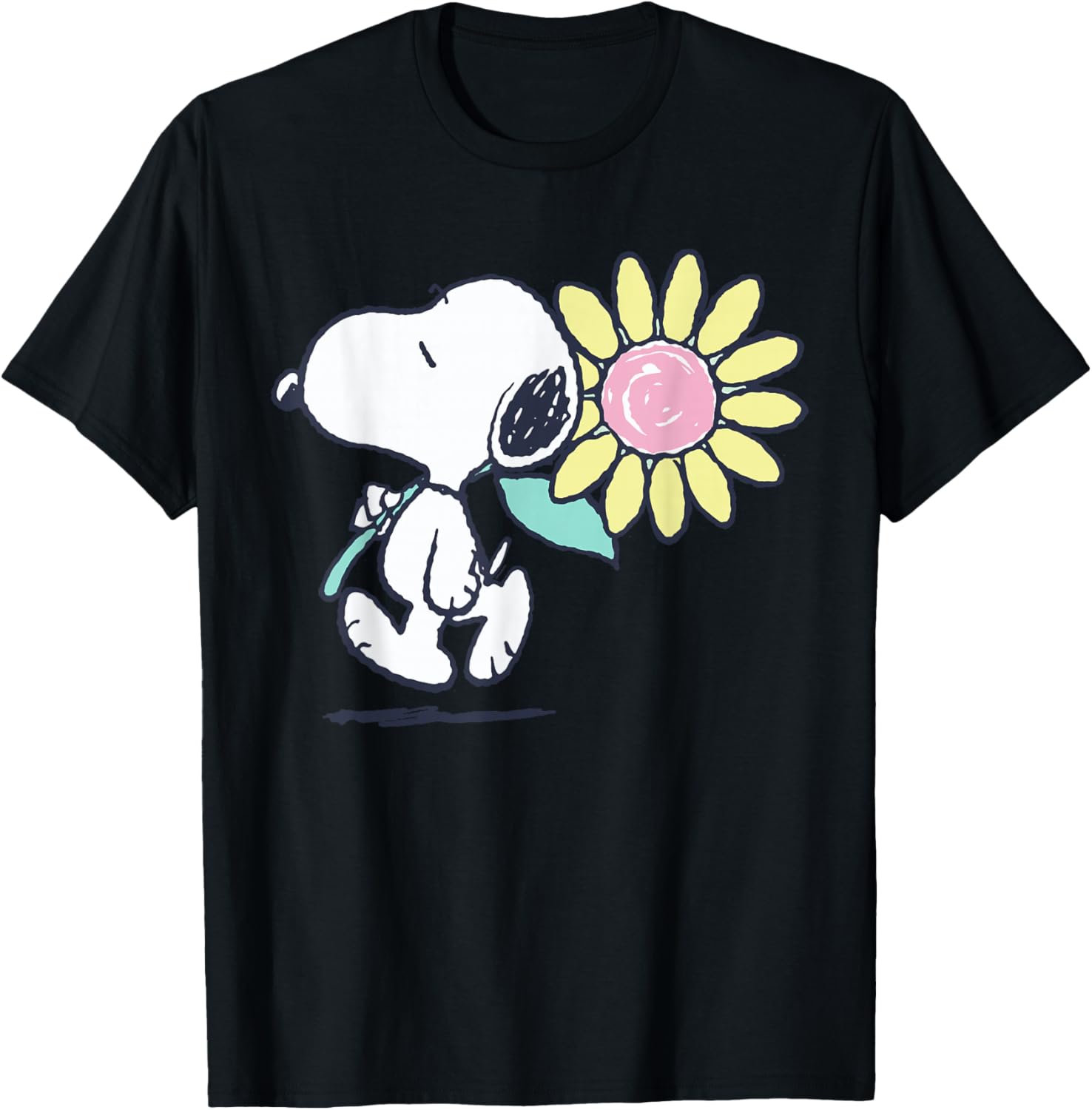 Snoopy Pink Daisy Flower T-Shirt for Fun Peanuts Fans and Fashion Lovers - 13