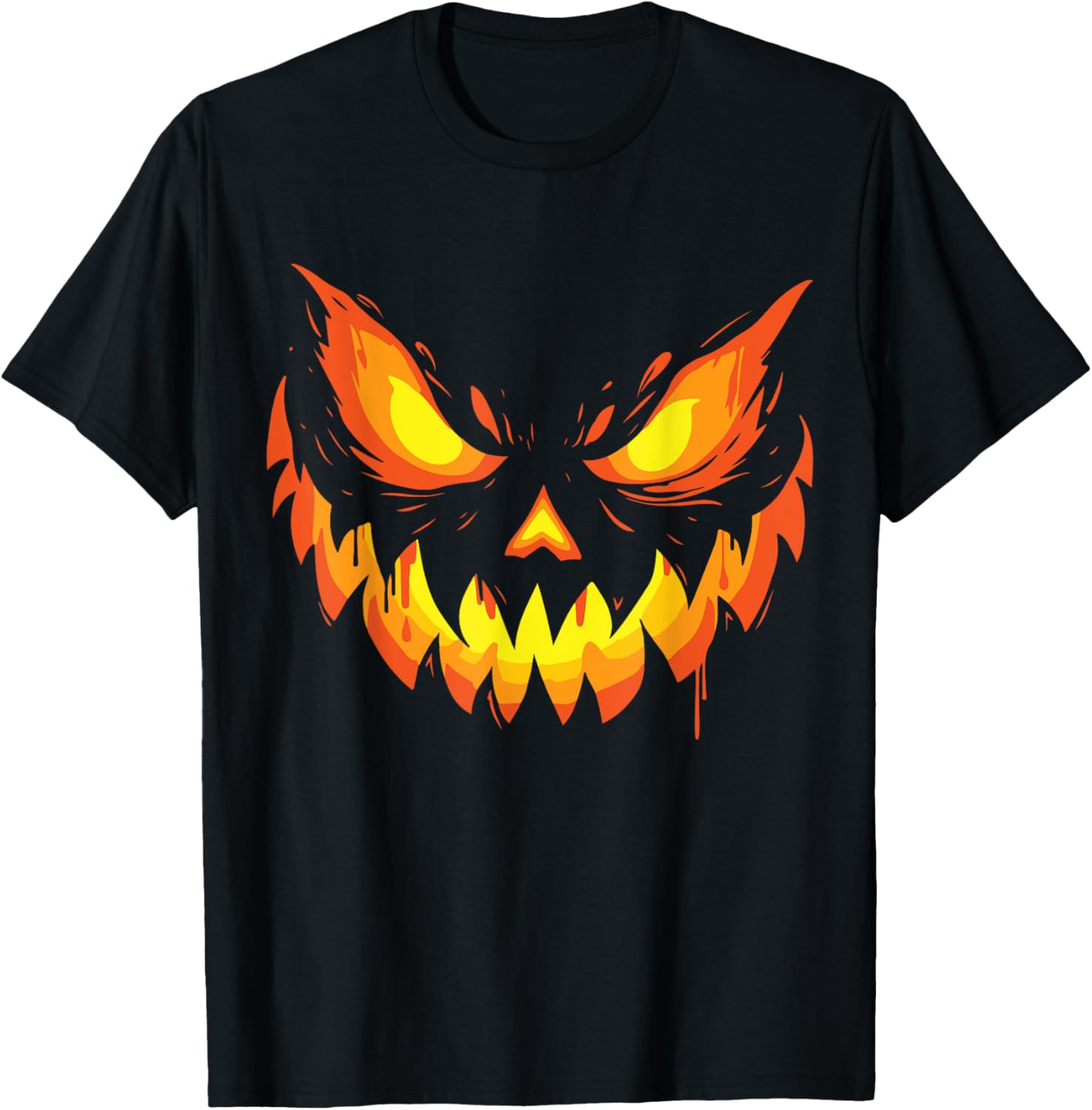 Scary Jack O Lantern Pumpkin Face Halloween T-Shirt for Boys and Men - 4