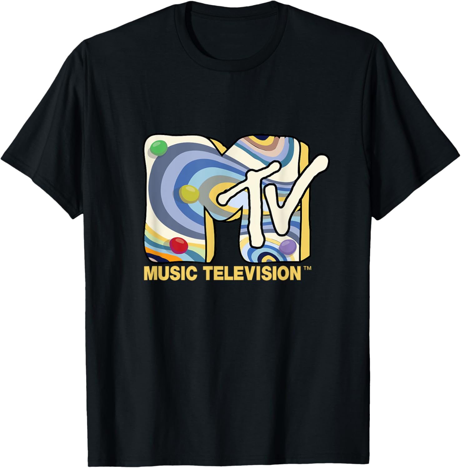 Mademark x MTV Retro Logo T-Shirt with 70s and 80s Party Art Design - 5