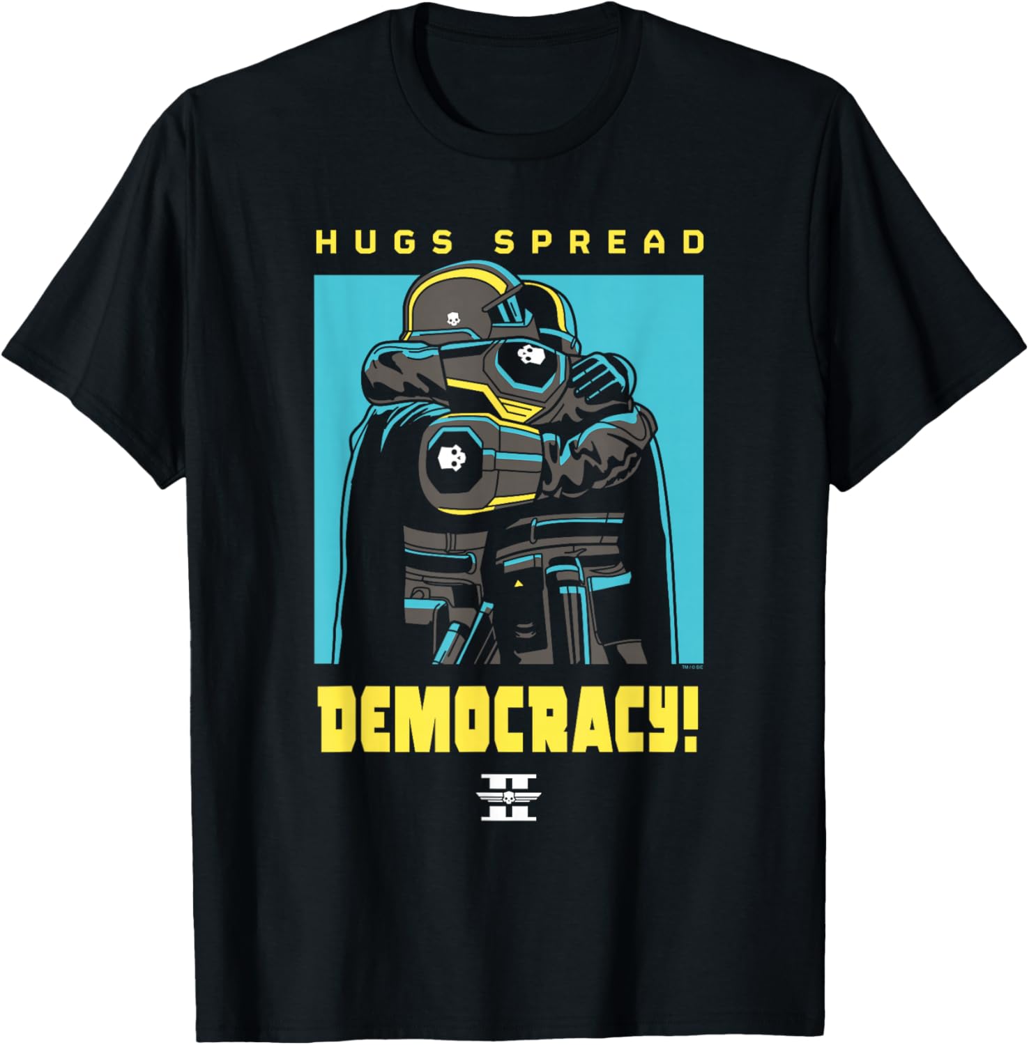 Helldivers 2 Hugs Spread Democracy T-Shirt for PlayStation Fans - 1