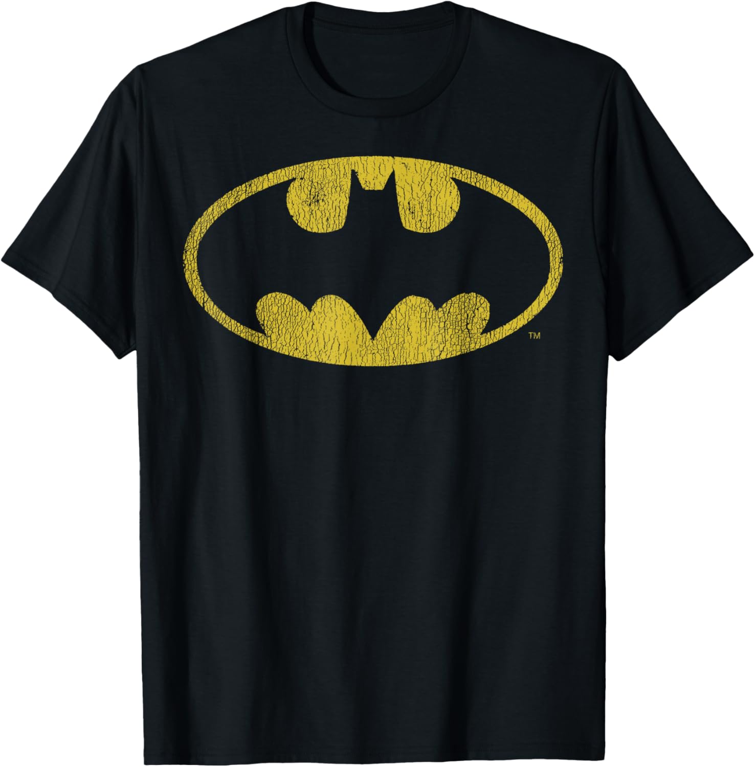 Batman Distressed Classic Logo Short Sleeve T-Shirt for Fans of DC Comics - 1