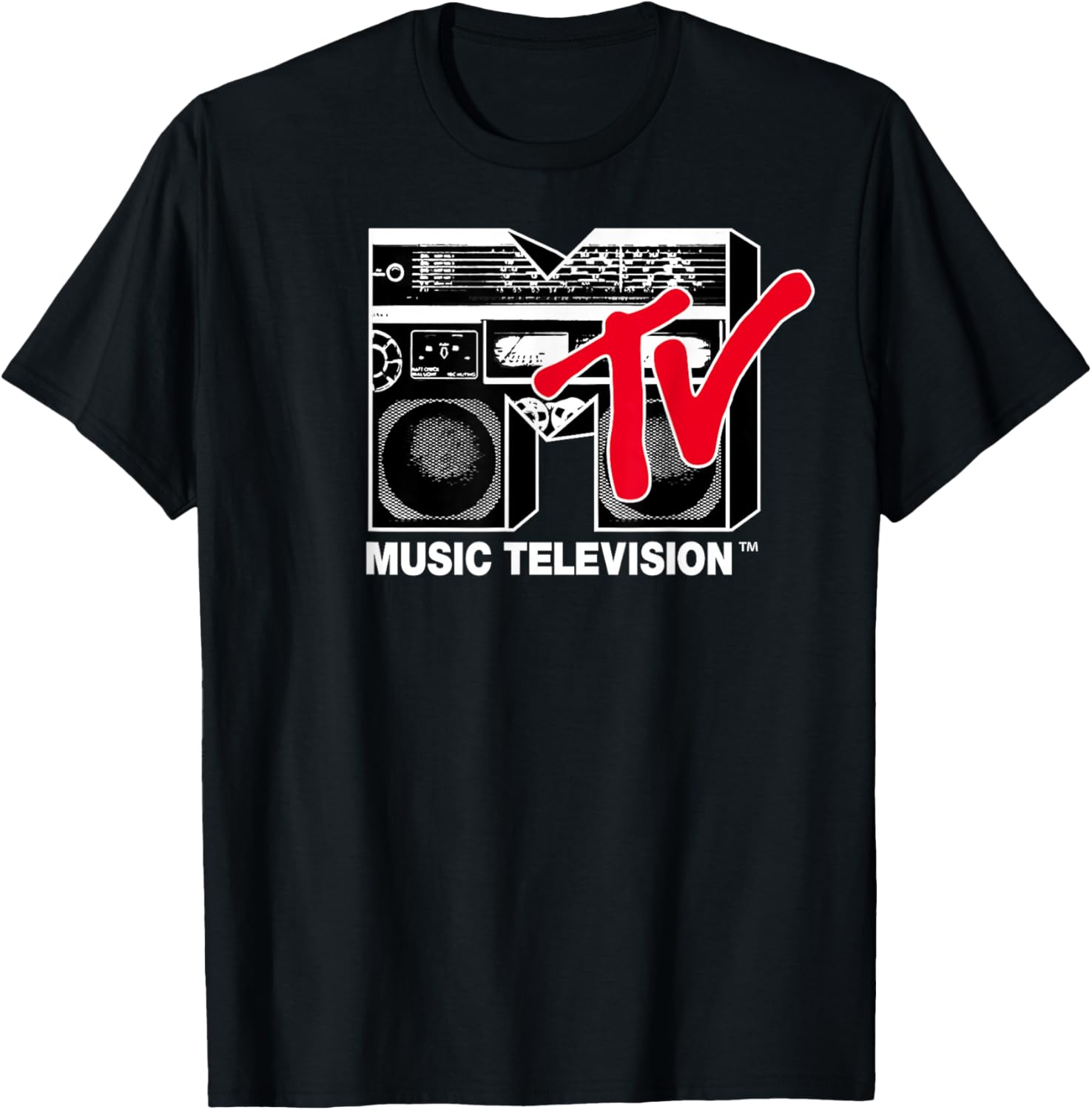 MTV Logo Red Boombox Graphic T-Shirt for Music Lovers and Trendsetters - 5