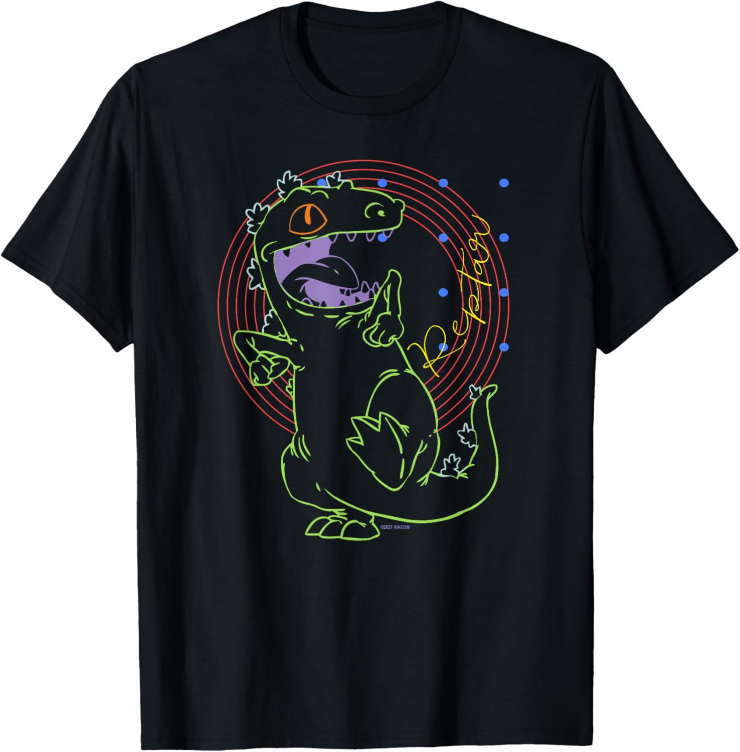 Mademark Rugrats Reptar Retro Outline T-Shirt for Nostalgic Fans - 1