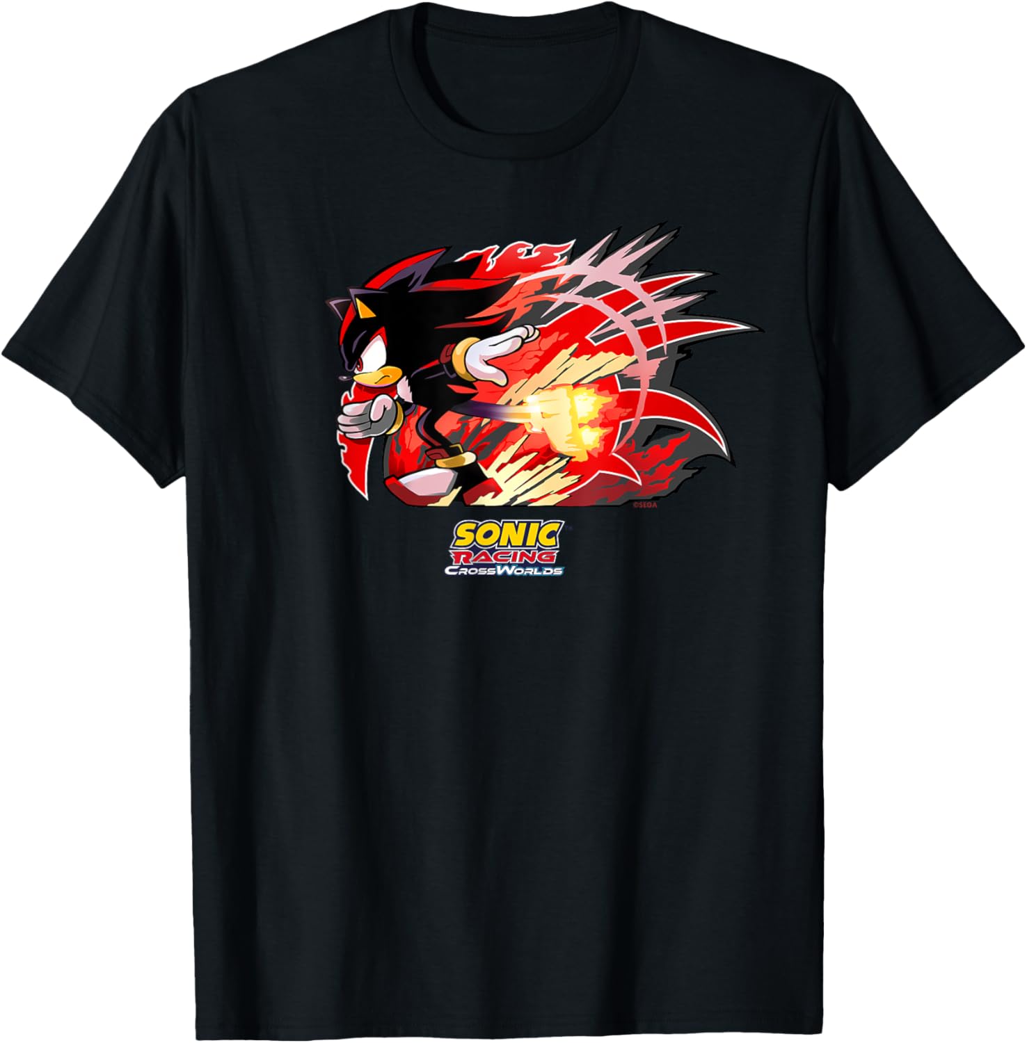 Sonic Racing CrossWorlds Shadow Decal T-Shirt for Gamers and Fans - 21