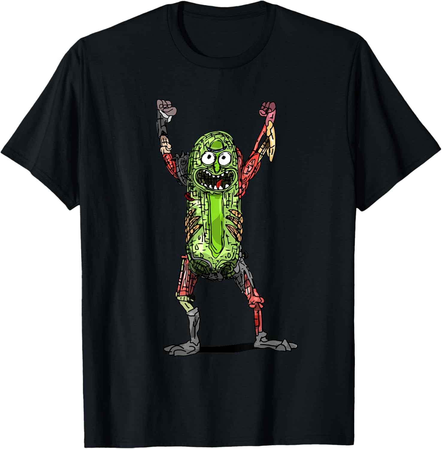 Mademark x Rick and Morty Pickle Rick Black T-Shirt for Fans - 19