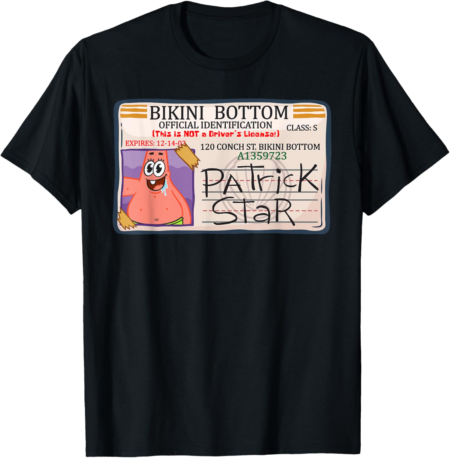 Mademark x SpongeBob Bikini Bottom Patrick Star Driving License T-Shirt - 2