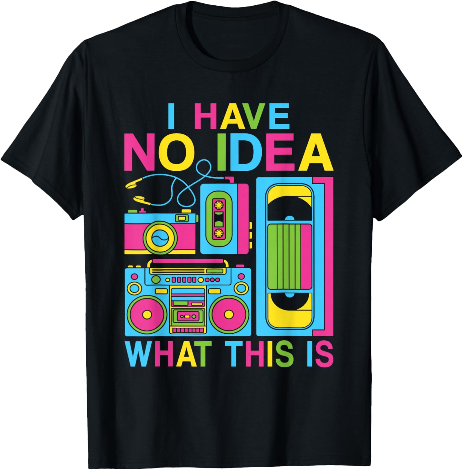 Retro 80s 90s Kids T-Shirt for Boys and Girls - Fun 'I Have No Idea' Design - 9