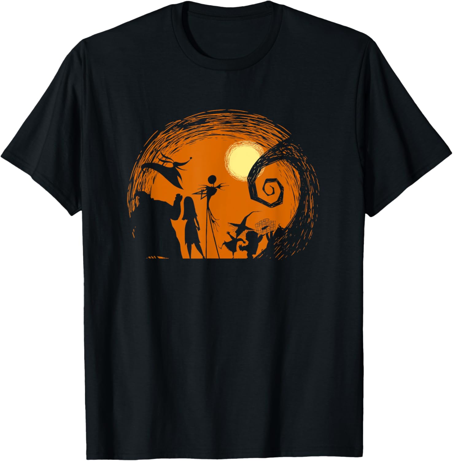 Tim Burton Halloween Silhouette T-Shirt - Nightmare Before Christmas Style - 5