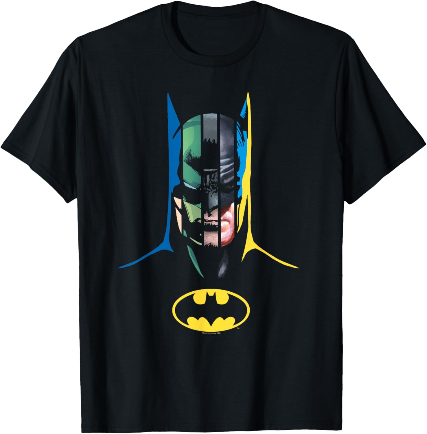 Batman 80 Years Many Faces T-Shirt for Fans of Classic Superheroes - 1