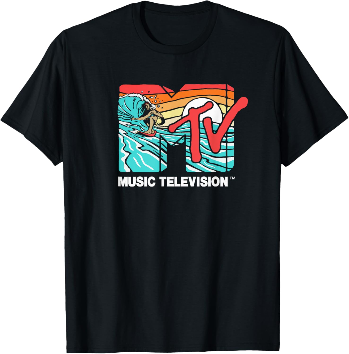 Mademark x MTV Catch a Wave Surfer Logo Retro Graphic T-Shirt - 1
