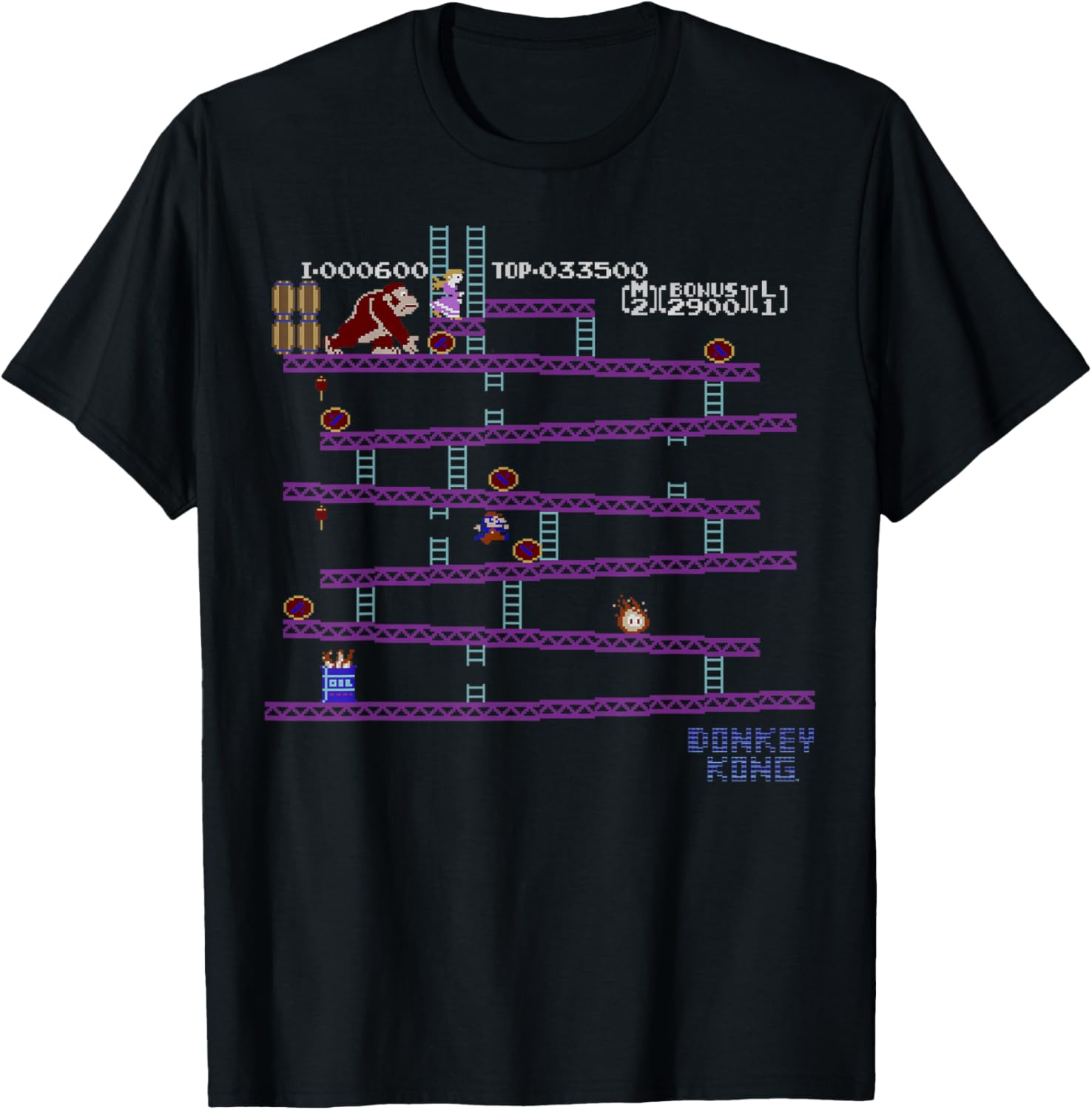 Retro Nintendo Donkey Kong 8-Bit Graphic T-Shirt for Gaming Fans - 4
