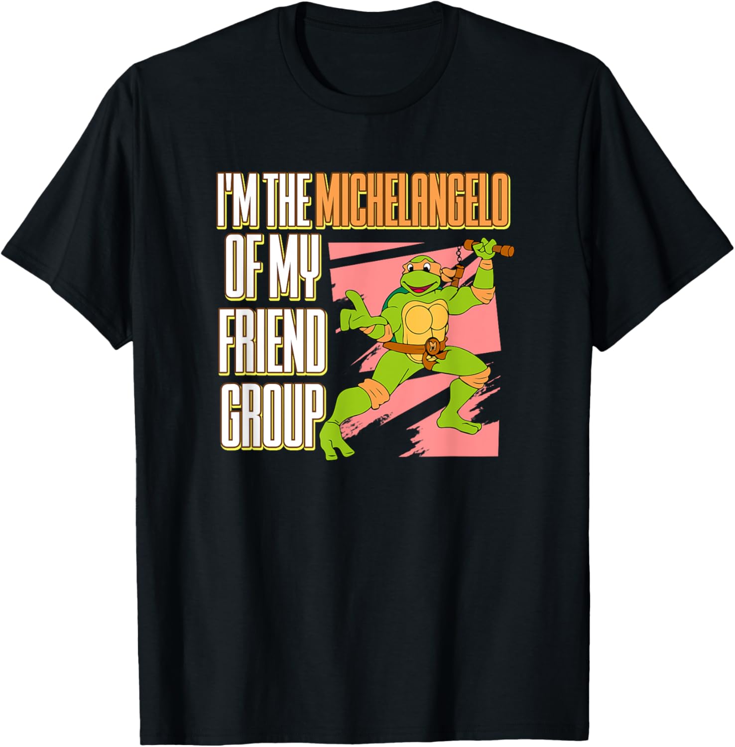 Mademark Teenage Mutant Ninja Turtles Michelangelo Friend Group T-Shirt - 3