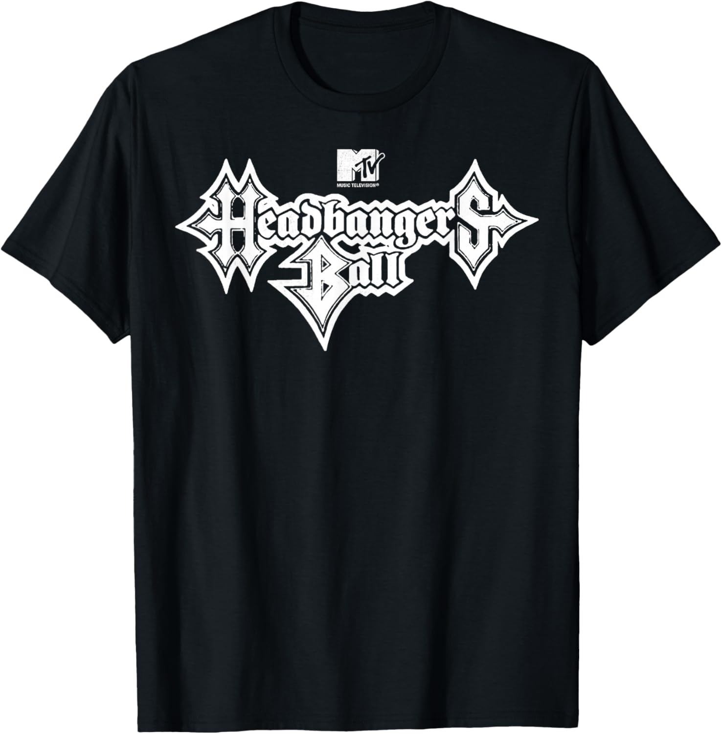 MTV Headbangers Ball Classic Fit Black T-Shirt with Metal Text Design - 6