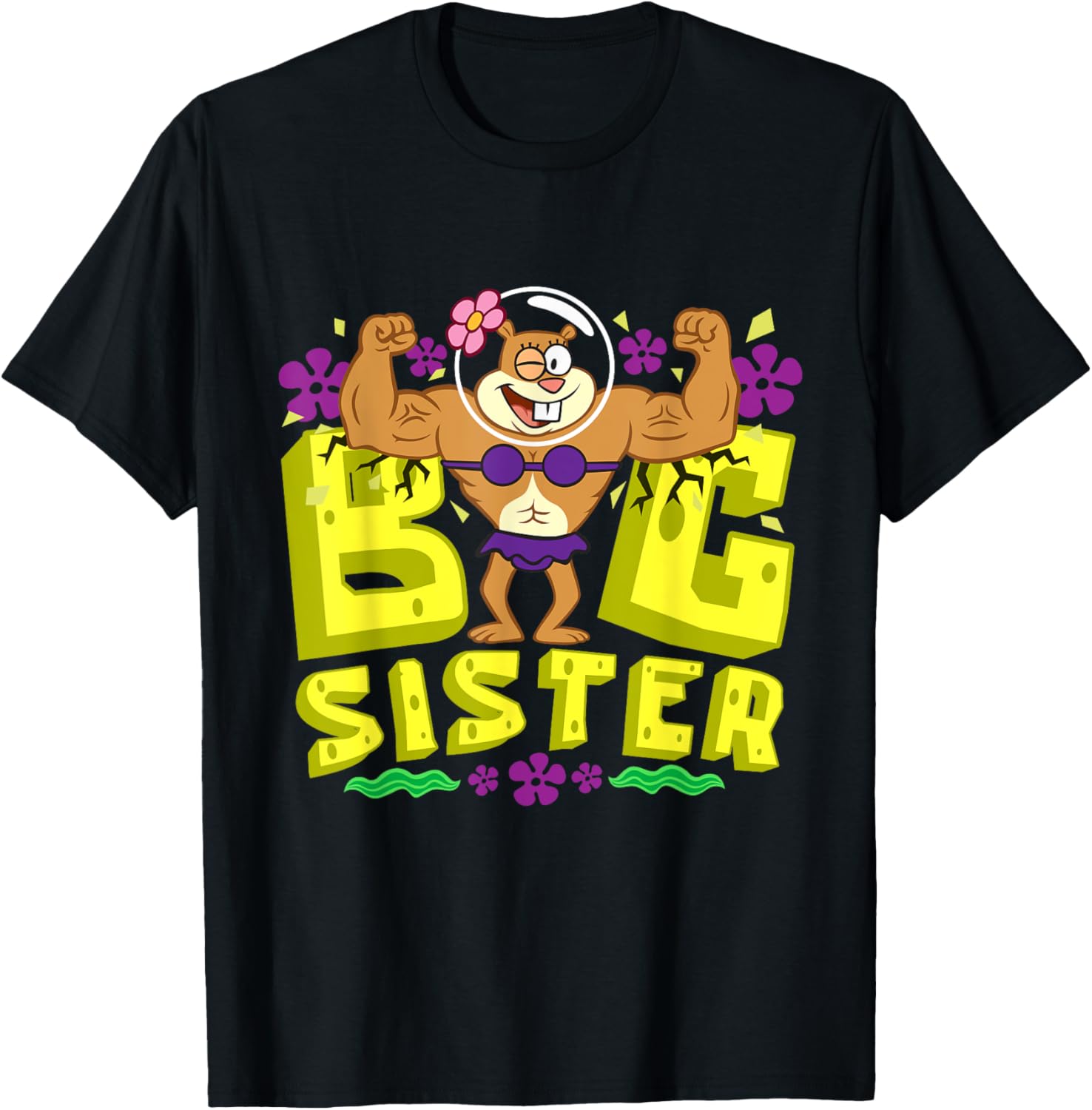 Mademark SpongeBob SquarePants Big Sister Strong Sister T-Shirt for Girls - 8