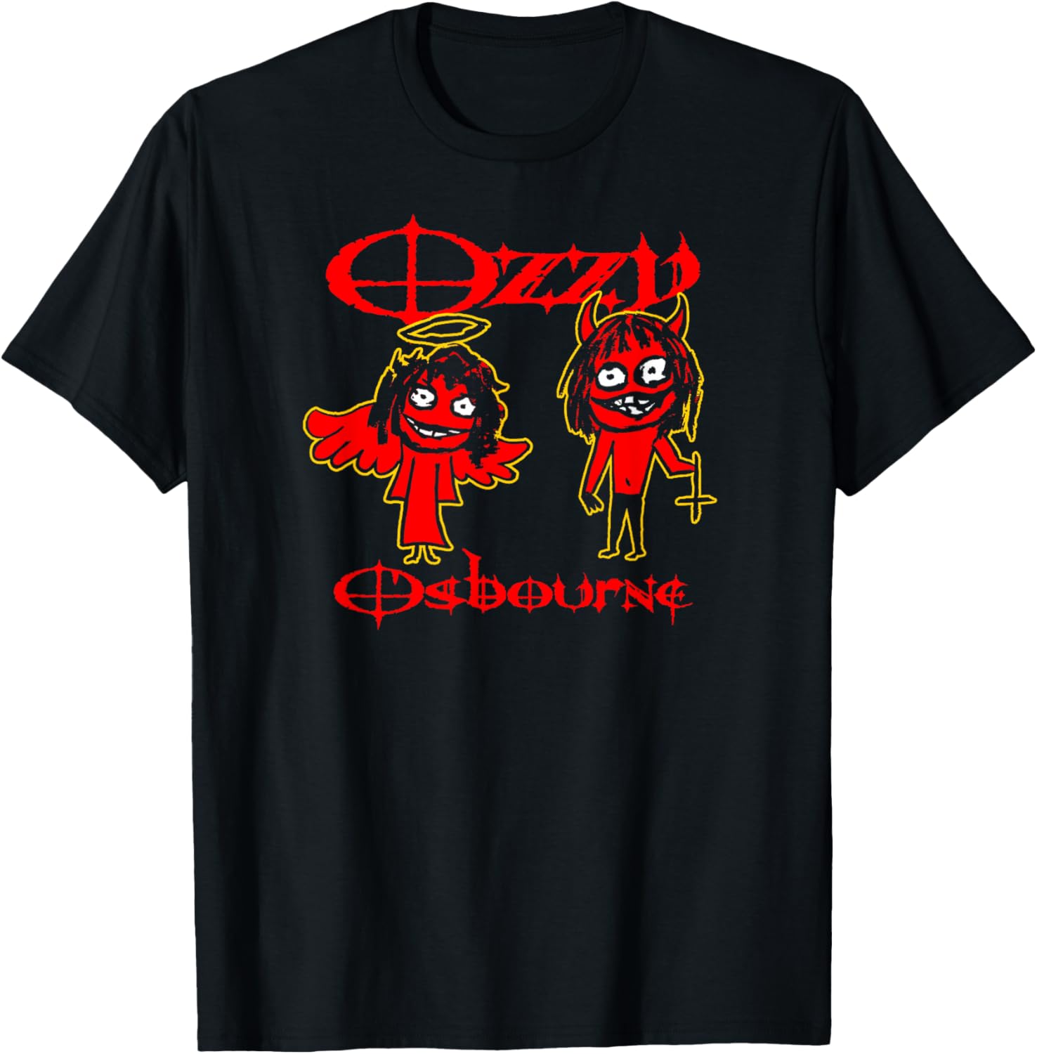 Ozzy Osbourne Red Sketch Good Bad T-Shirt for Music Lovers and Fans - 1