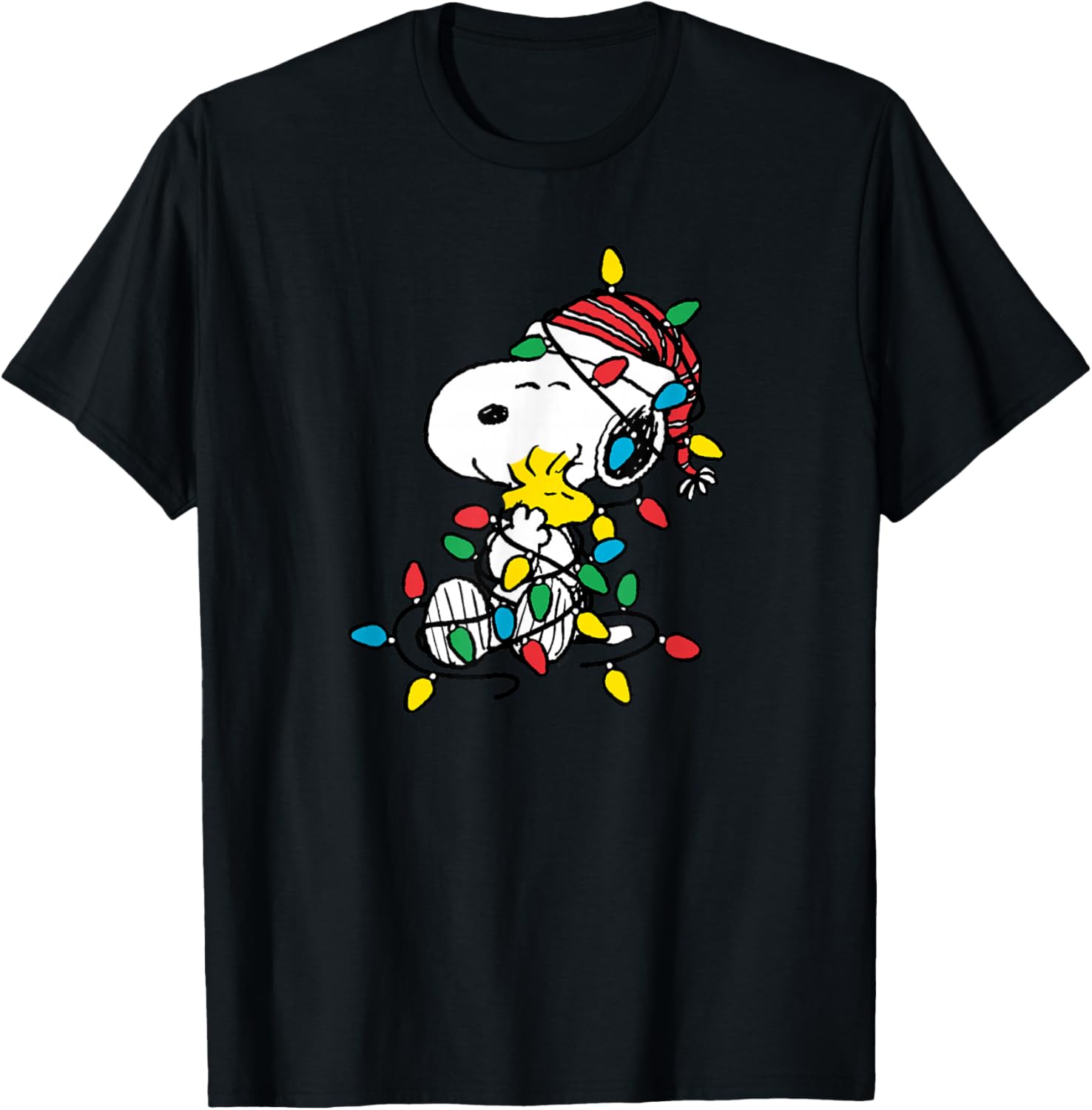 Peanuts Snoopy Woodstock Christmas Lights T-Shirt for Holiday Cheer - 5