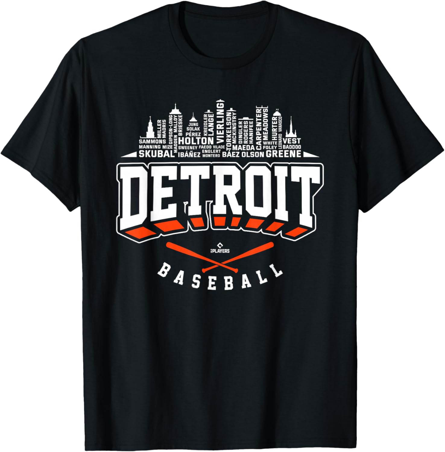 Tarik Skubal Skyline Word Art Detroit Baseball T-Shirt for Fans - 3