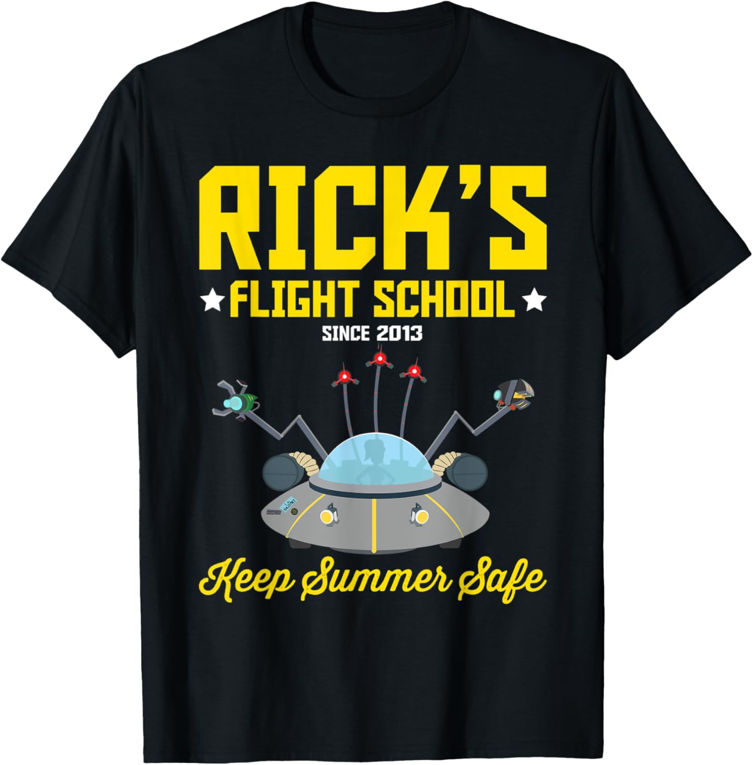 Rick and Morty Flight School Keep Summer Safe T-Shirt for Fans - 2