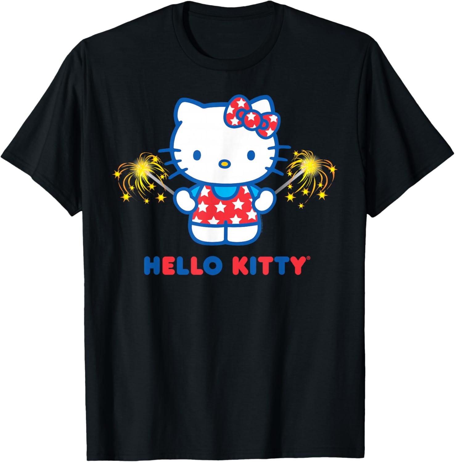 Hello Kitty Fireworks Patriotic Star T-Shirt for USA Celebrations - 15