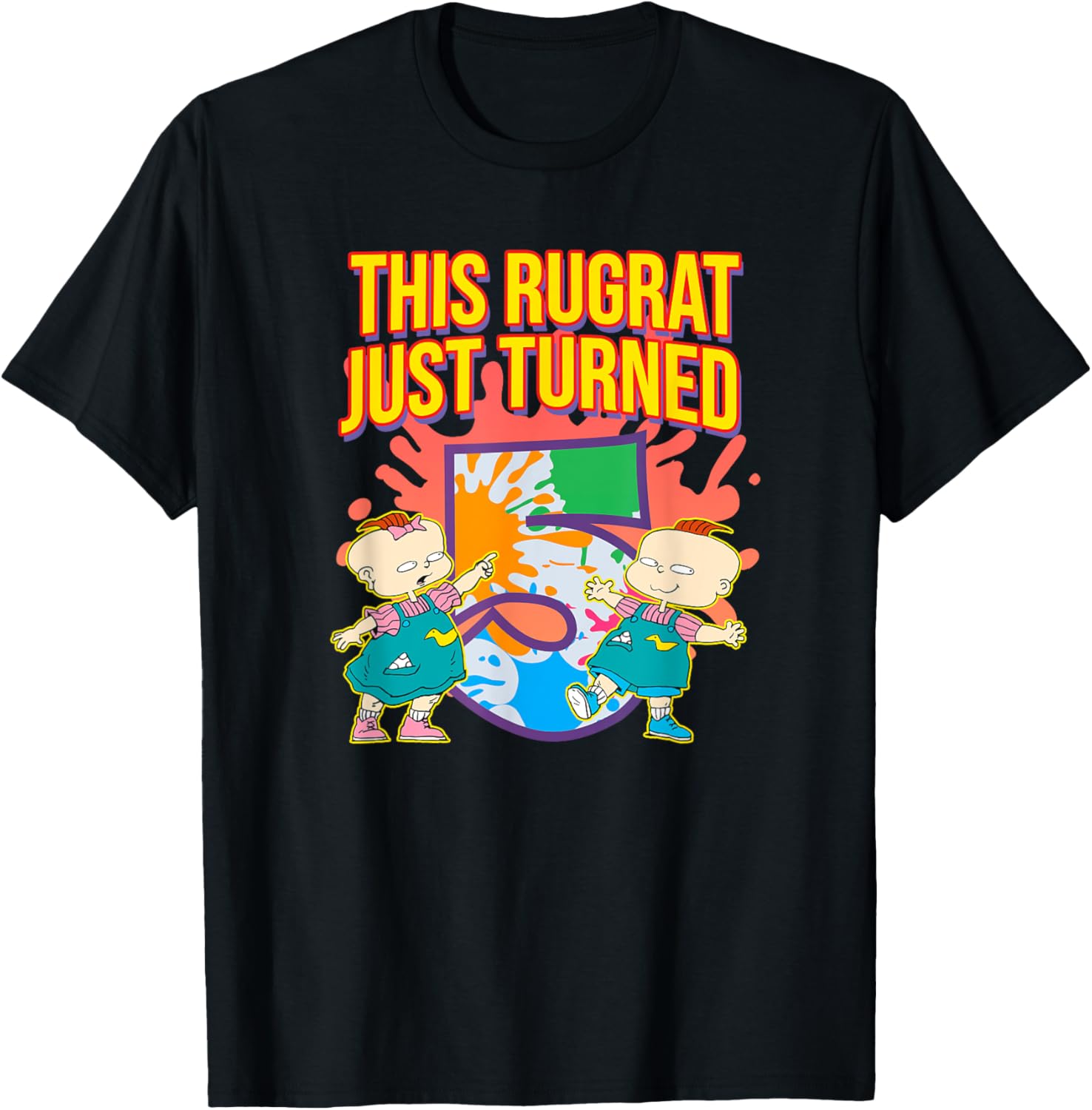 Mademark Rugrats 5th Birthday T-Shirt Cute Kids Outfit for Celebrations - 2