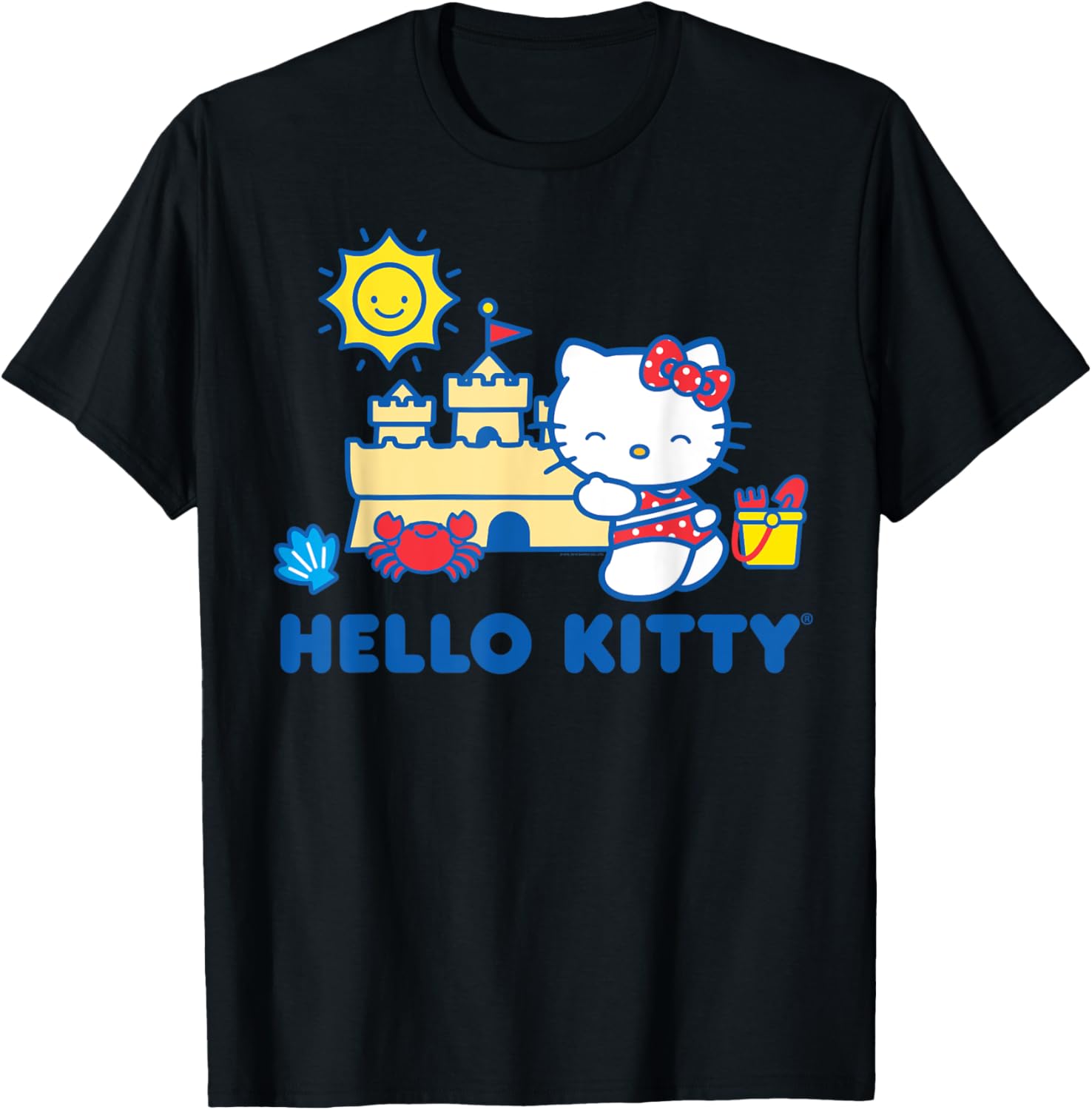 Hello Kitty Summer Sandcastle T-Shirt for Beach Fun and Playful Style - 18