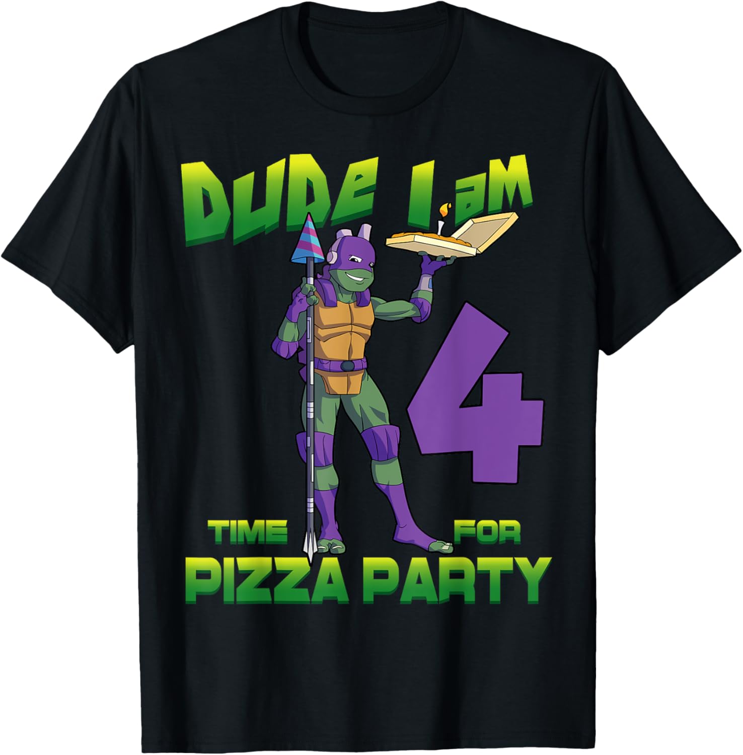 Mademark Teenage Mutant Ninja Turtles Donnie Pizza Birthday T-Shirt 4Y - 5
