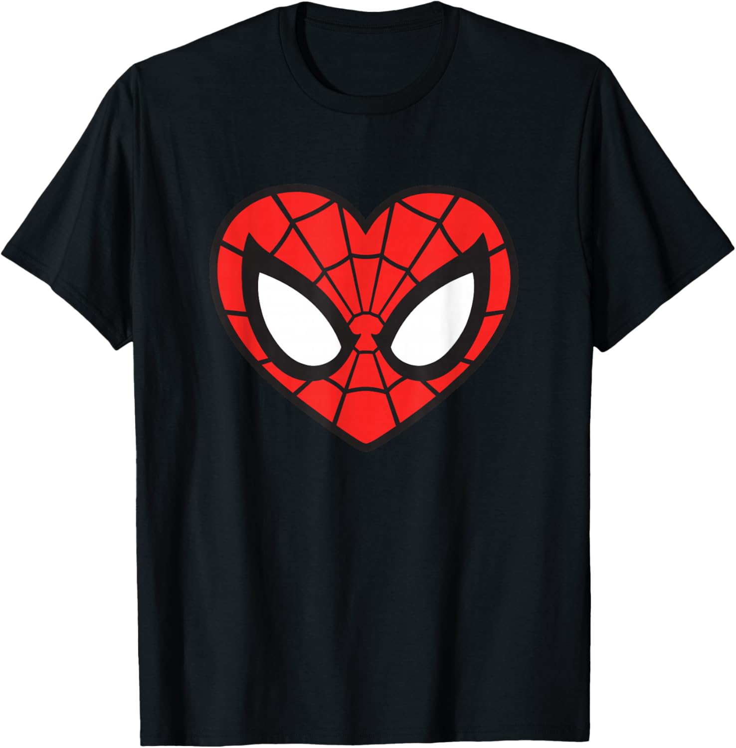 Marvel Spider-Man Heart Mask Logo T-Shirt Stylish Graphic Tee for Fans - 12